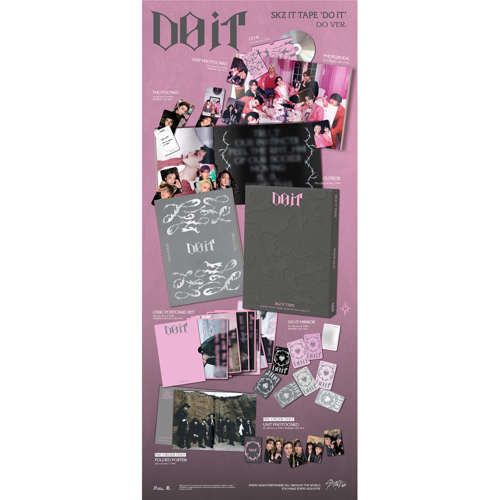 STRAY KIDS [SKZ IT TAPE ‘DO IT’ (DO VER.) Limited Album]+Pre-Order Gift & 3 Extra Photocards Set