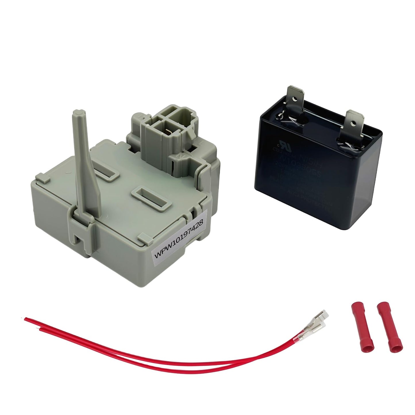 Uryazm WPW10197428 Refrigerator Start Device Assembly Replacement Part with Capacitor - Replaces W10128791, W10128795, and W10197428