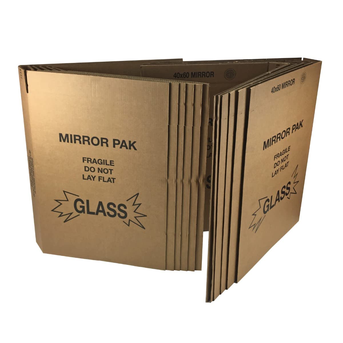 UBOXES 3 Picture & Mirror Moving Boxes for Large Pictures up to 40x60" (Includes 12 pieces, to fit 3 sets of Mirror) , Kraft