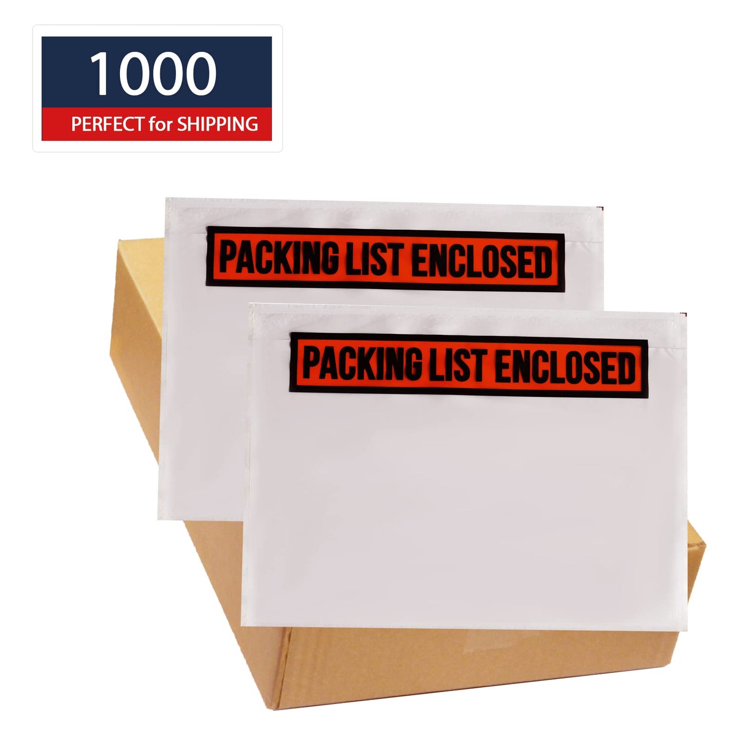 1000 PCS 7.5"x 5.5" Clear Self-Adhesive Packing List Envelopes - Plastic Shipping/Mailing Pouch Enclosed Bags for Packing Slips Invoice