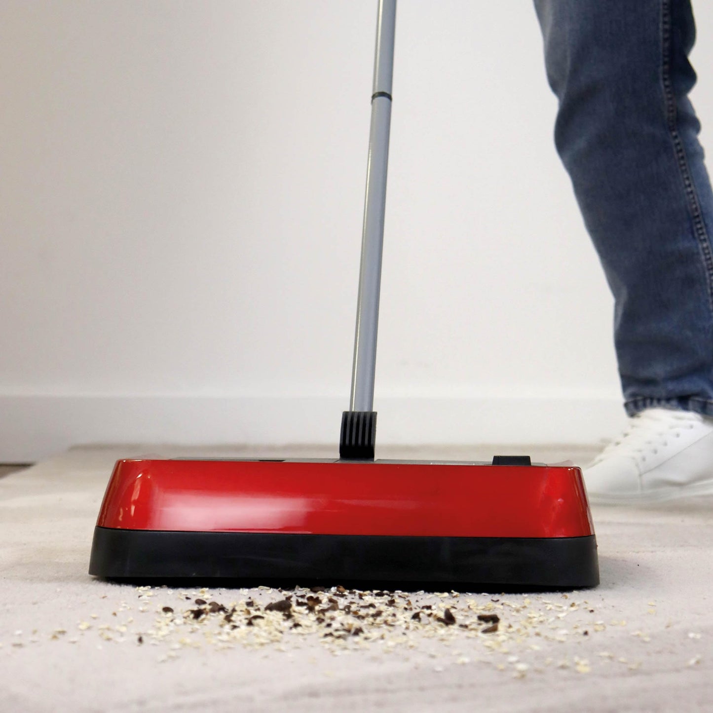 Ewbank Evolution Multi Surface Cordfree Non-Electric Portable Hardwood Floor and Carpet Sweeper with Adjustable Height