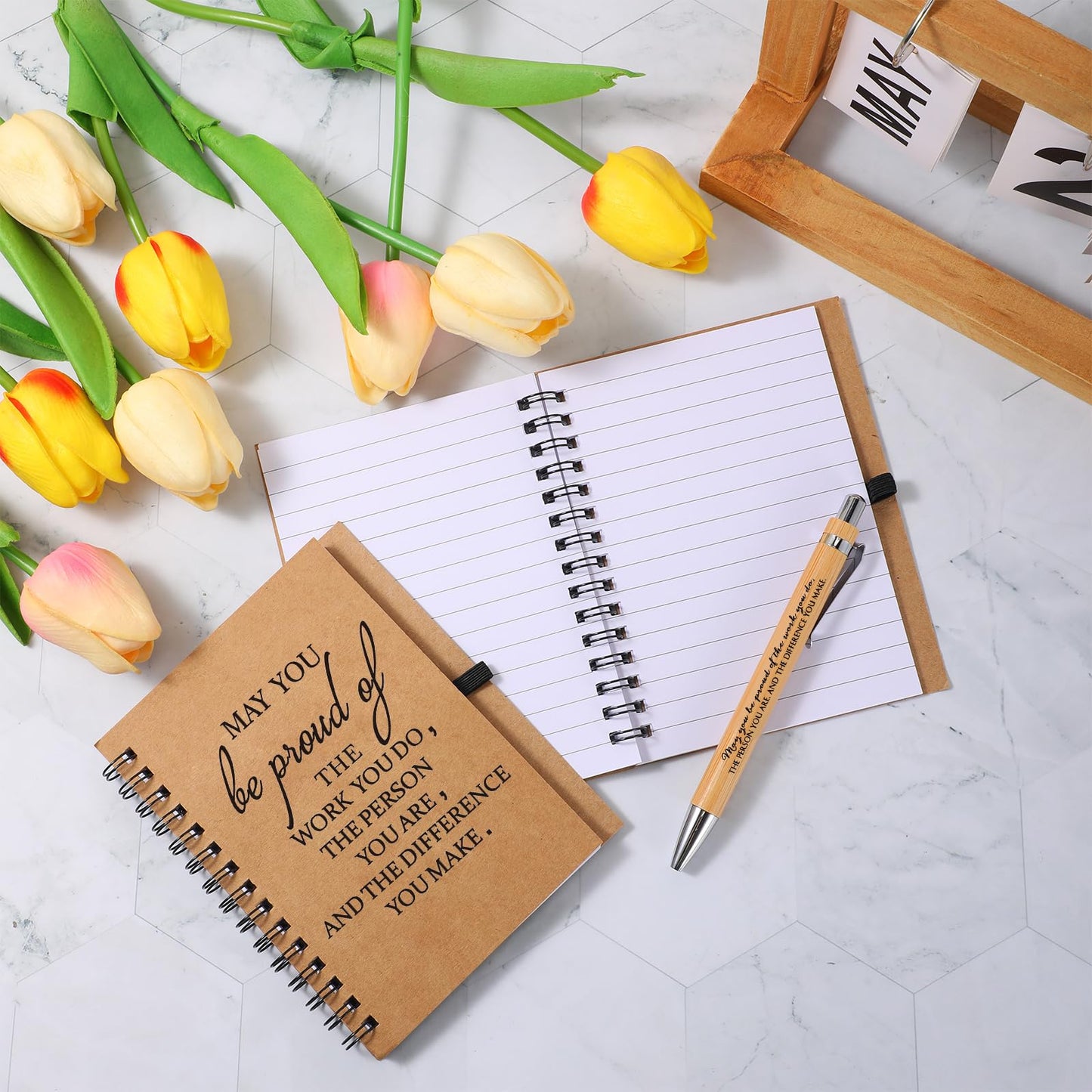 Honoson 50 Sets 2026 CNA Gifts Bulk Employee Appreciation Notebooks with Ballpoint Pens Mini Spiral Inspiration Journals Thank You Gifts for Graduation CNA Week Group Coworker Staff