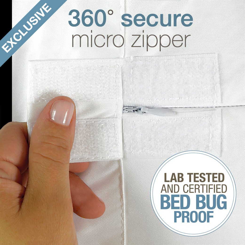SafeRest Zippered Mattress Protector - Premium 9-12 Inch Waterproof Mattress Cover for Bed - Breathable, Noiseless Washable Mattress Encasement - King