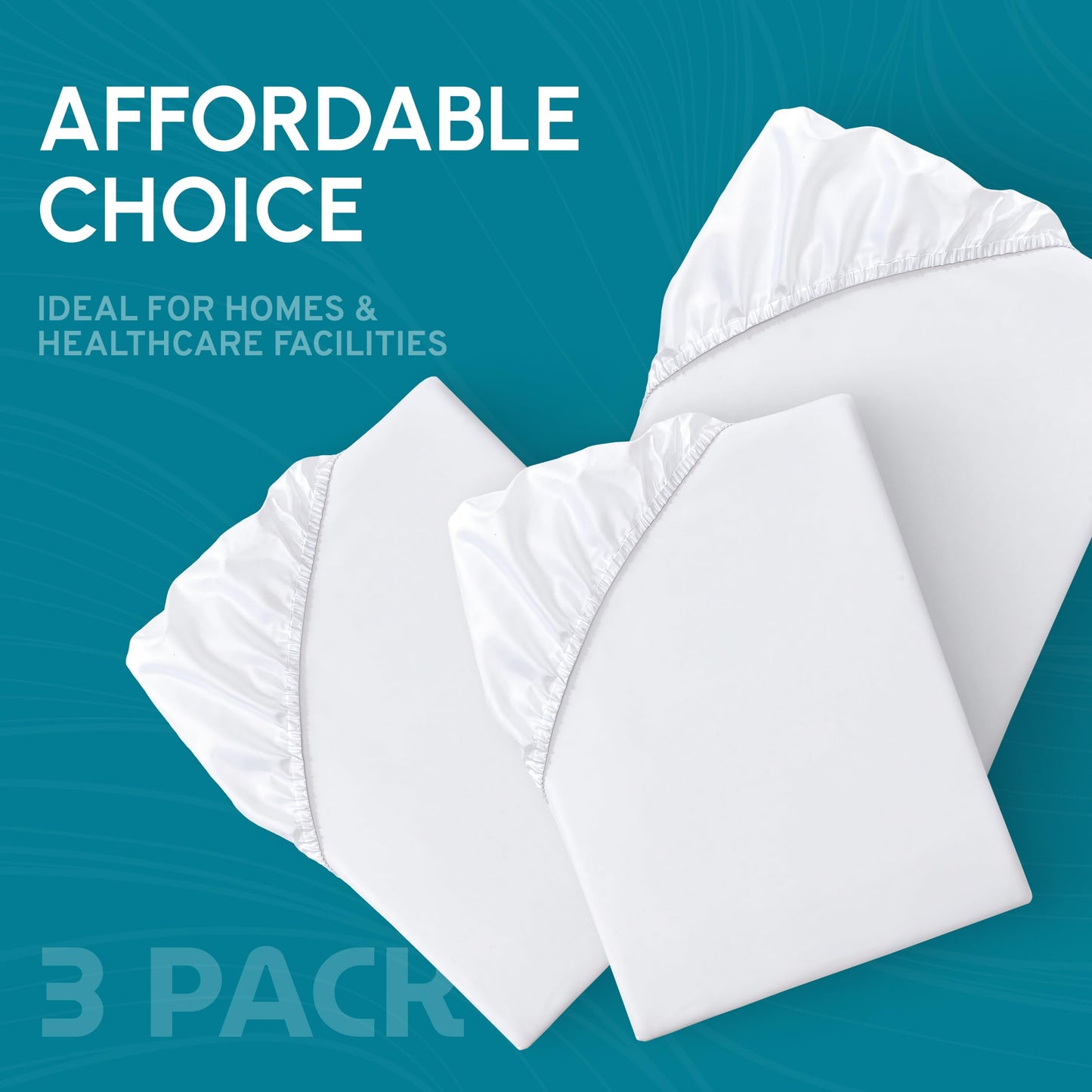 White Classic Fitted Hospital Bed Sheets Set of 3, Cotton Fitted Sheet with 200 Thread Count, Soft Standard Sheets for Hospital Bed Size: 36" x 80" x 9"