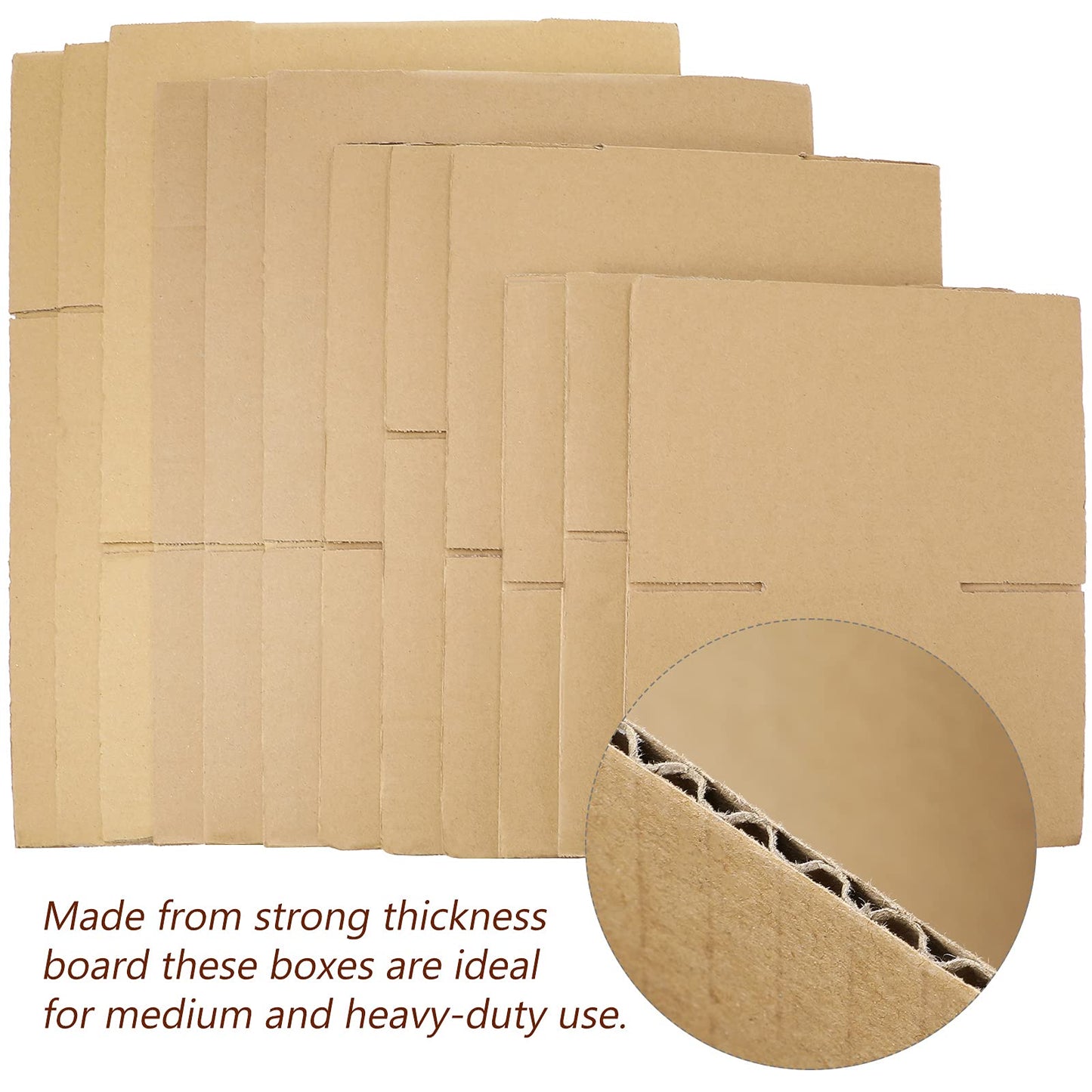 Outus 32 Pack Small 4 Sizes Shipping Boxes Mailers Corrugated Cardboard Box Kraft Mailing Boxes Small Packing Box with Packaging Tape for Shipping Packing Mailing