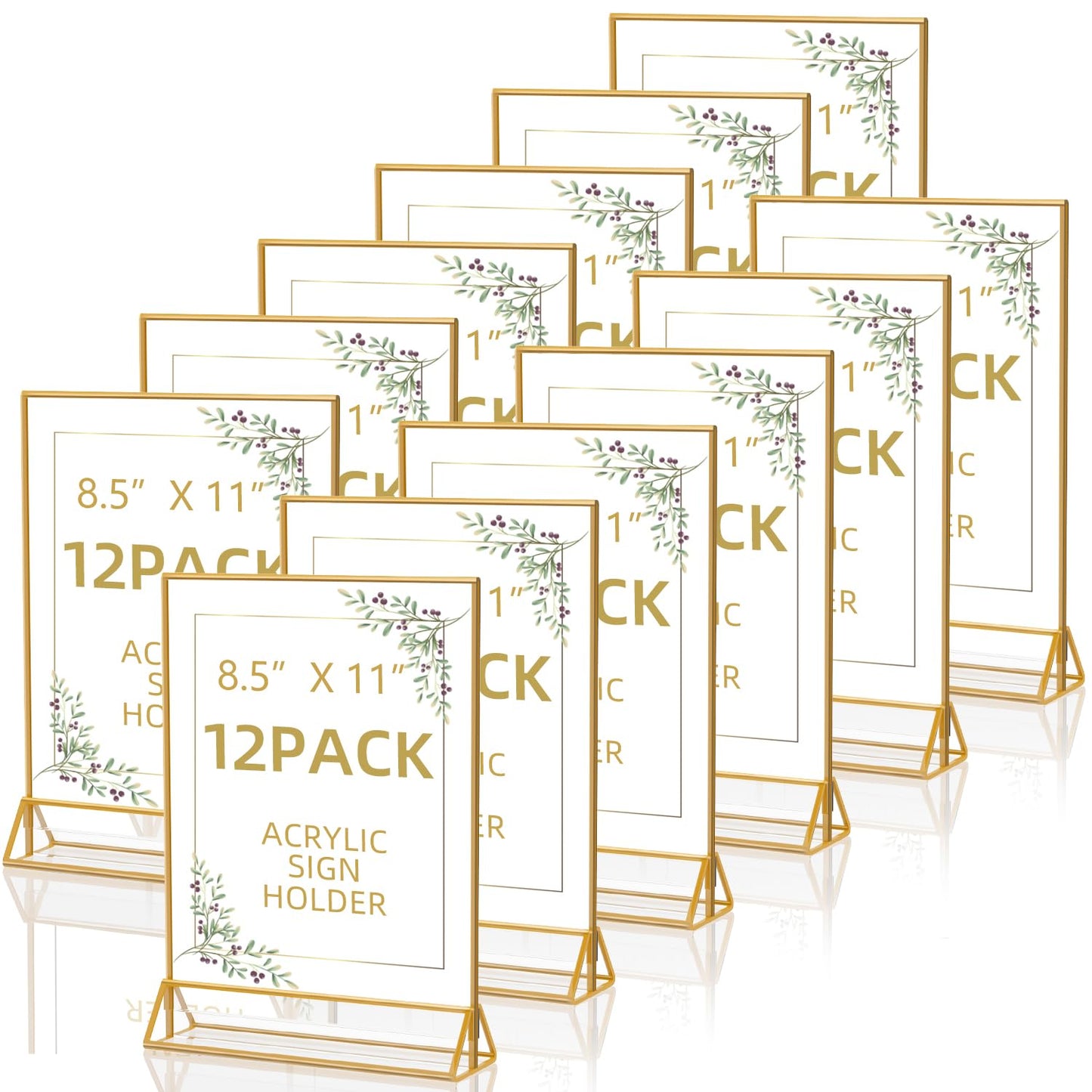 PPH-Sisy Acrylic Sign Holder 8.5X11 Double Sided Table Flyer Holder , Plastic Acrylic Display Stand for Home Office Shop Restaurant (12pcs)