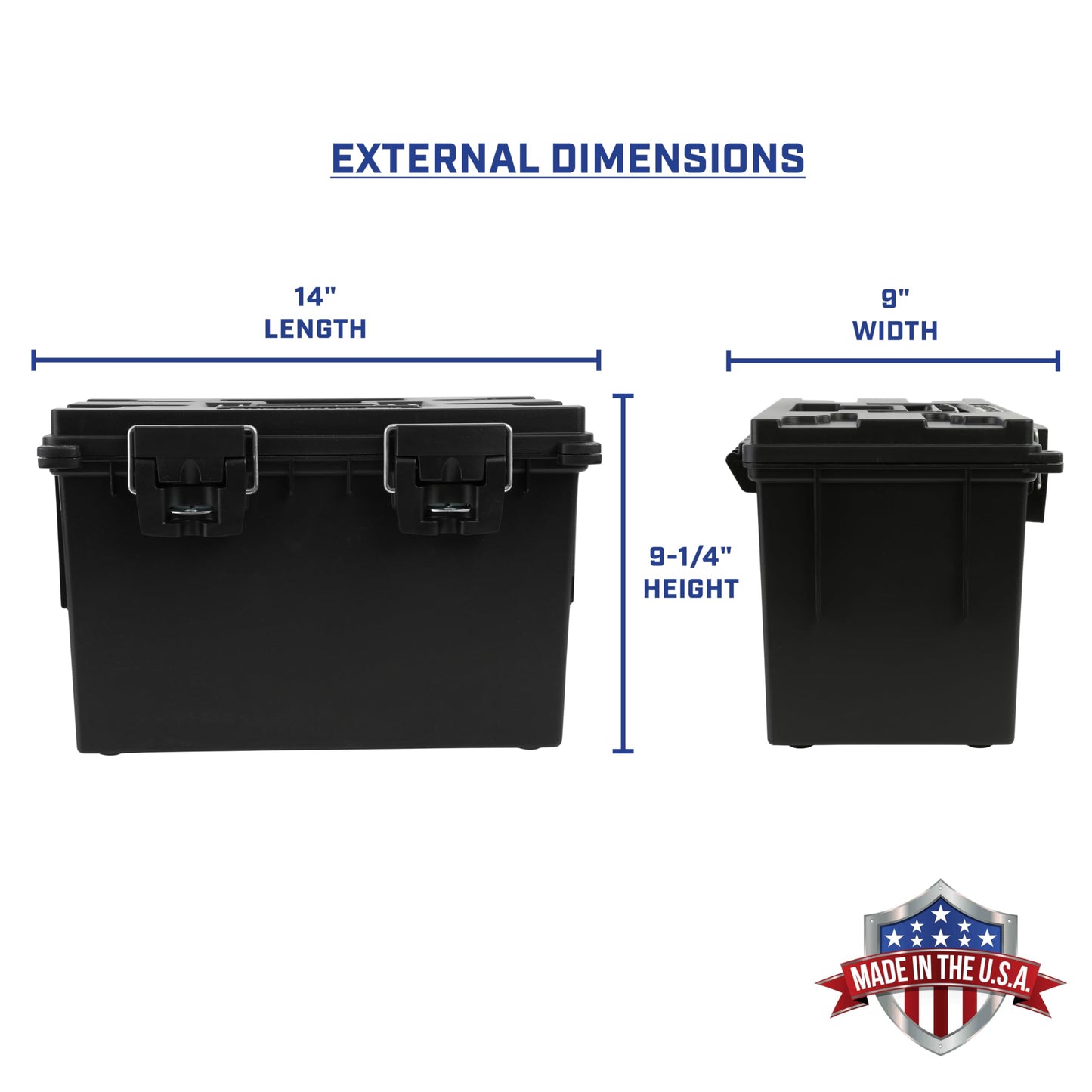 Sheffield 12773 XL Storage Bins With Lids, 2-Pack Stackable Storage Bins, Made in USA, Lockable and Water-Resistant Containers with Lids, Plastic Containers for Home, Classroom, and Dorm