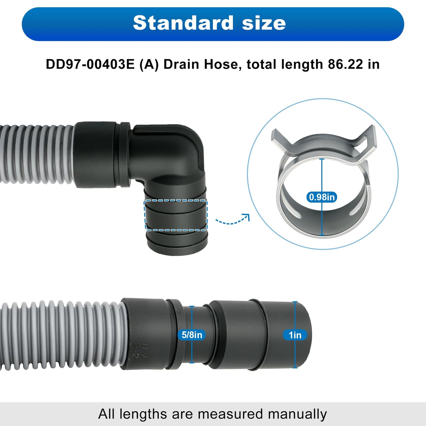 DD97-00403E (A) Drain Hose Assembly Compatible with samsung DW80K5050U DW80R9950U DW80J3020U DW80R5061U etc Dishwasher (some Models), Replace Number: AP6981640 PS12749174 EAP12749174 PD00069562 etc
