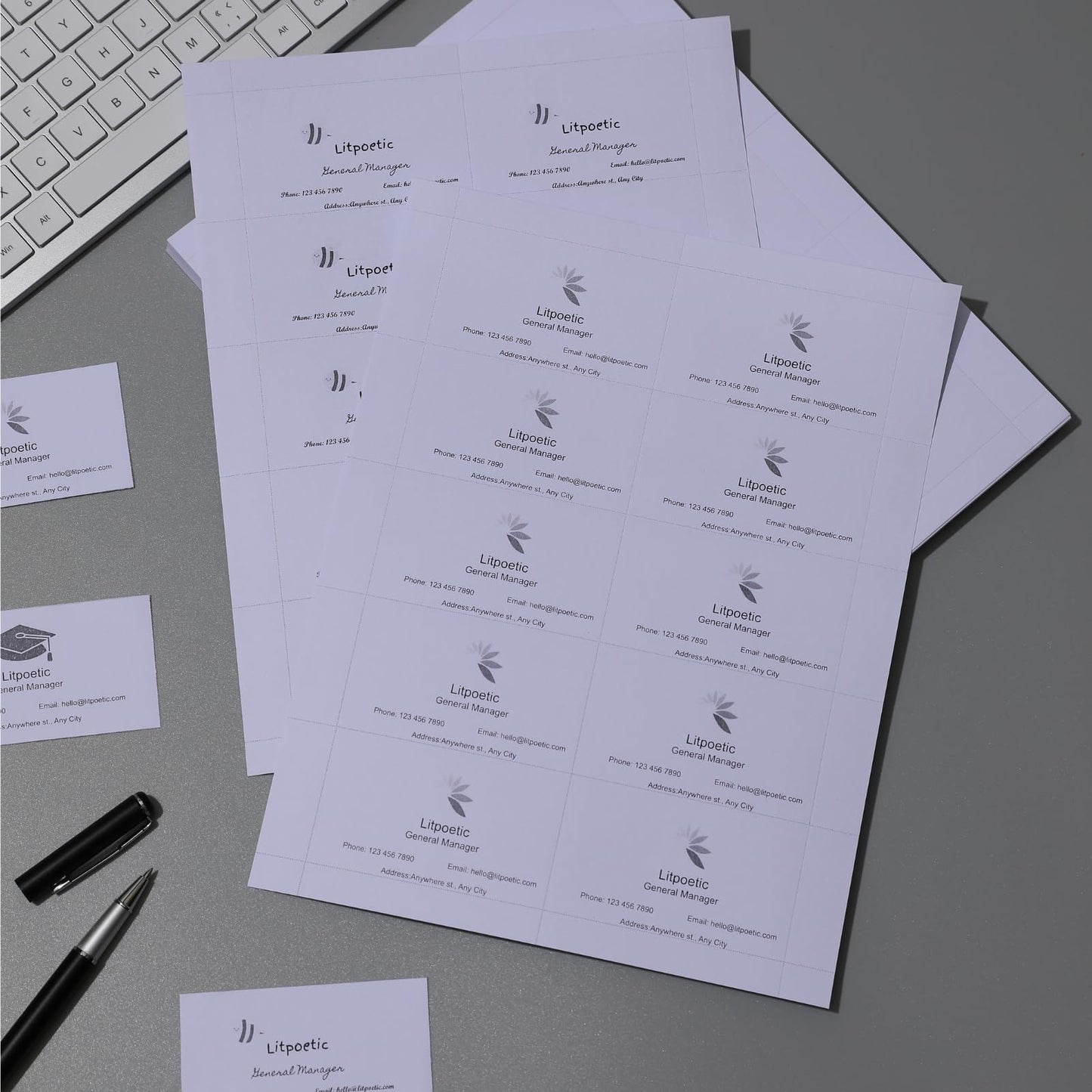 4000 PiecesBlank Printable Business Cards 3.5 x 2, Perforated Card Stock Paper for Inkjet and Laser Printers, 10 Cards Per Sheet - (White,400 Sheets)