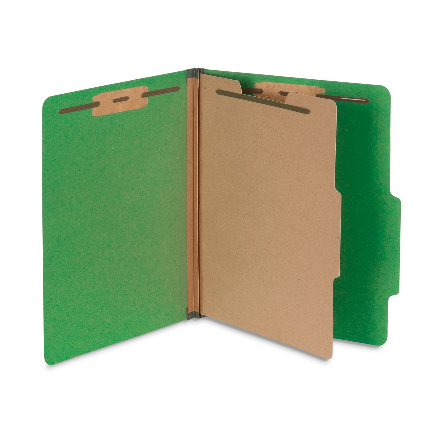 Blue Summit Supplies Classification Folders, 1-Divider, Letter Size, Green, with 2 Inch Expansions, Durable 2 Prong Design for Organizing Standard Medical Files & Office Reports, 10 Pack