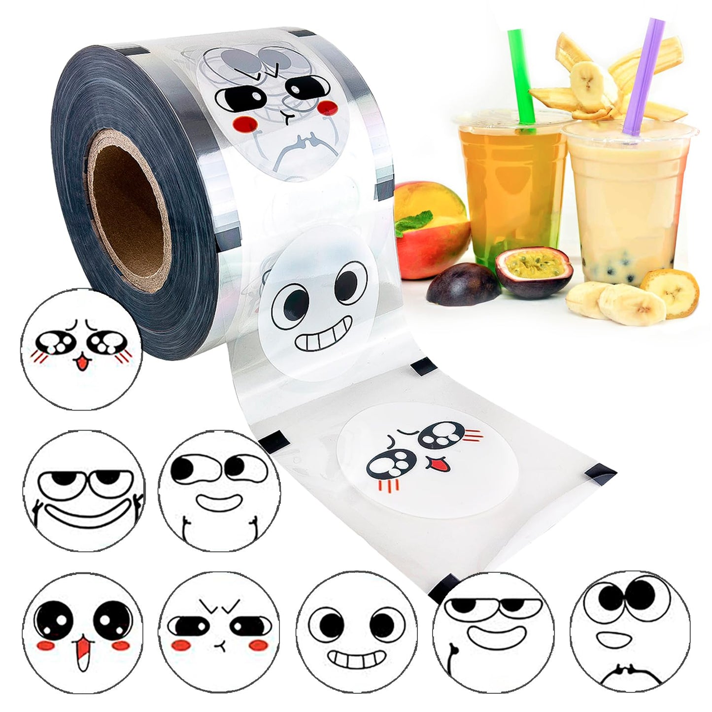 ALDKitchen Cup Sealing Film | Seals 3304 Cups per Roll | 90mm-105mm | Compatible with PP, PET and Paper Cups (1, Black and White)