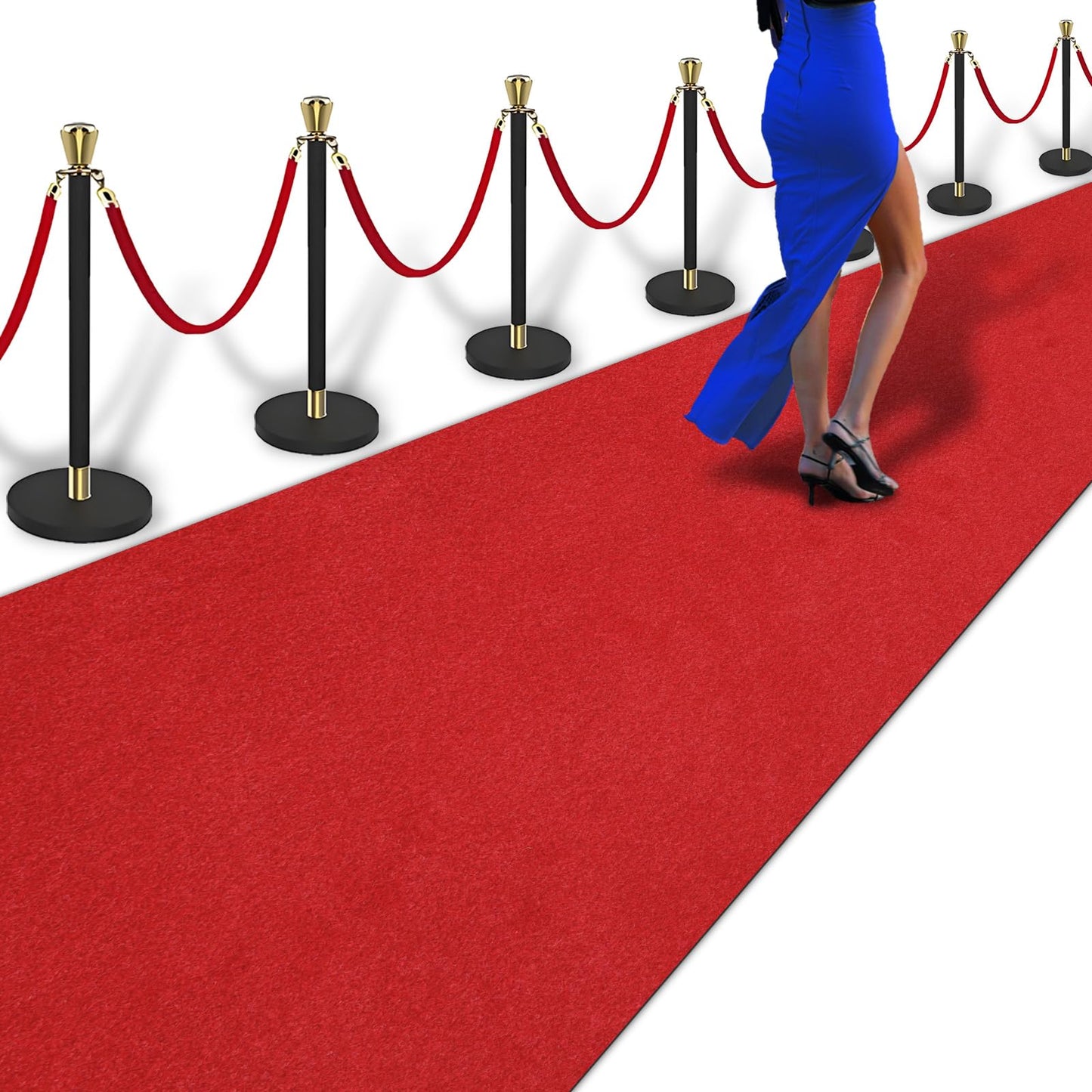 PBHEPJ 4ft x 10ft Extra Thick Red Carpet Runner for Party & Hollywood, Festival Celebration, Wedding, Graduation Ceremony, Award Ceremony, VIP Reception, Heavy-Duty, Non-Slip TPR Rubber