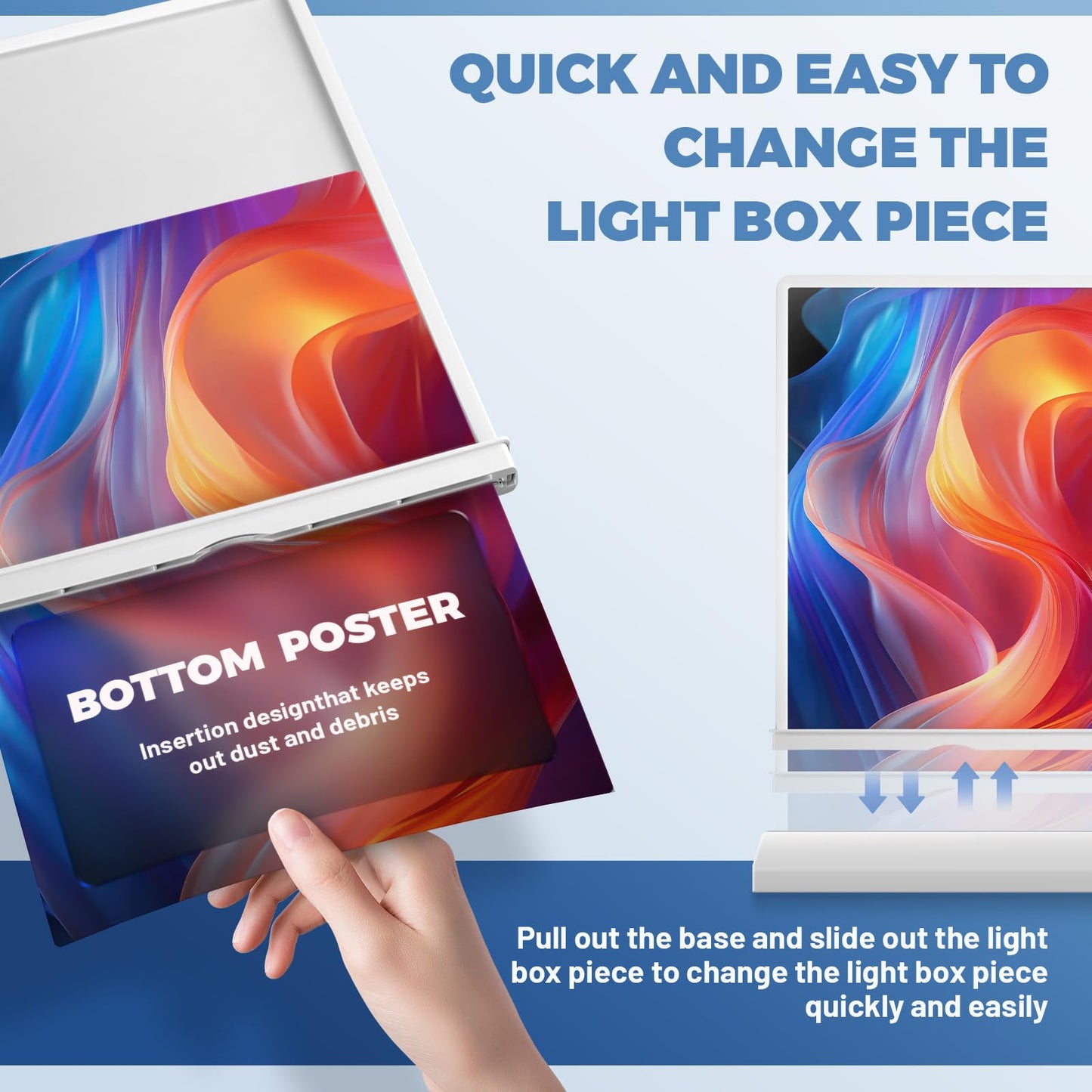 Greraes Acrylic Sign Holder 8.5 X 11 Paper Stand Stand Rechargeable LED Light Glass Clear Flyer Display Holder Business & Store Sign Holders