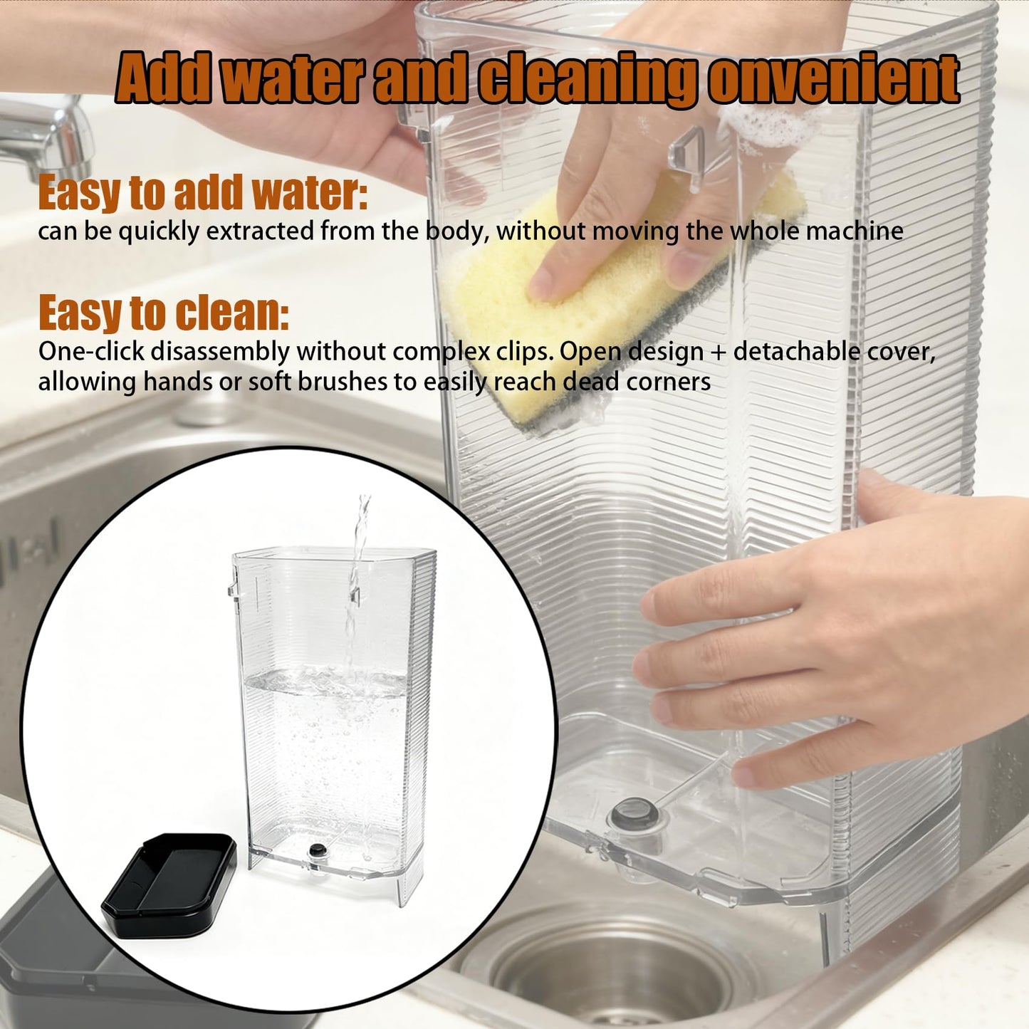 Water Tank Reservoir Compatible With Delonghi Nespresso coffee machine,Fit for Vertuo ENV135,ENV135B,ENV135BAE,ENV135GY,ENV135R,ENV135S,ENV135T,Water Tank/container for capsule coffee machine