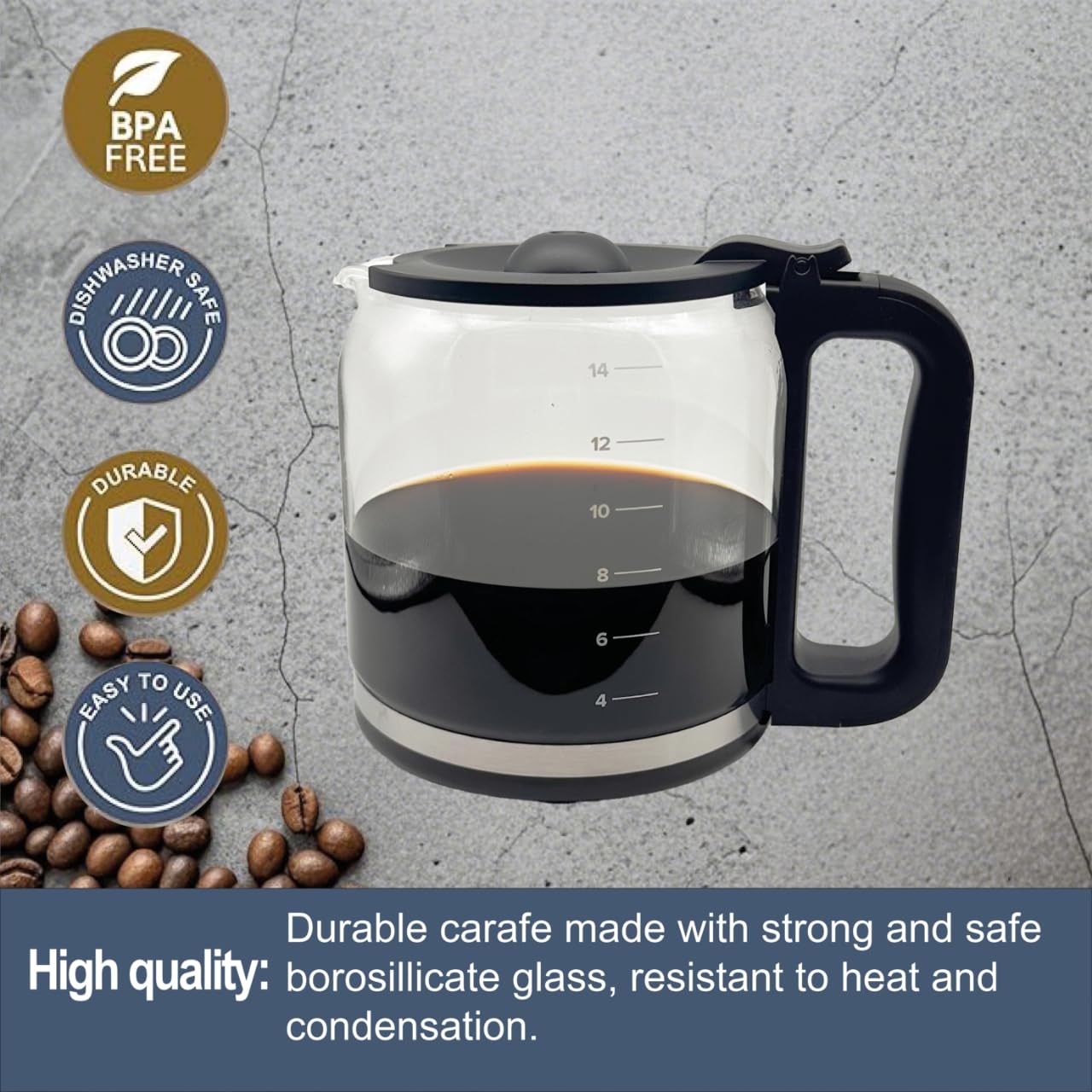 14 Cup Coffee Maker Carafe, ONLY Compatible with Calphalon Model BVCL-JJ00-A