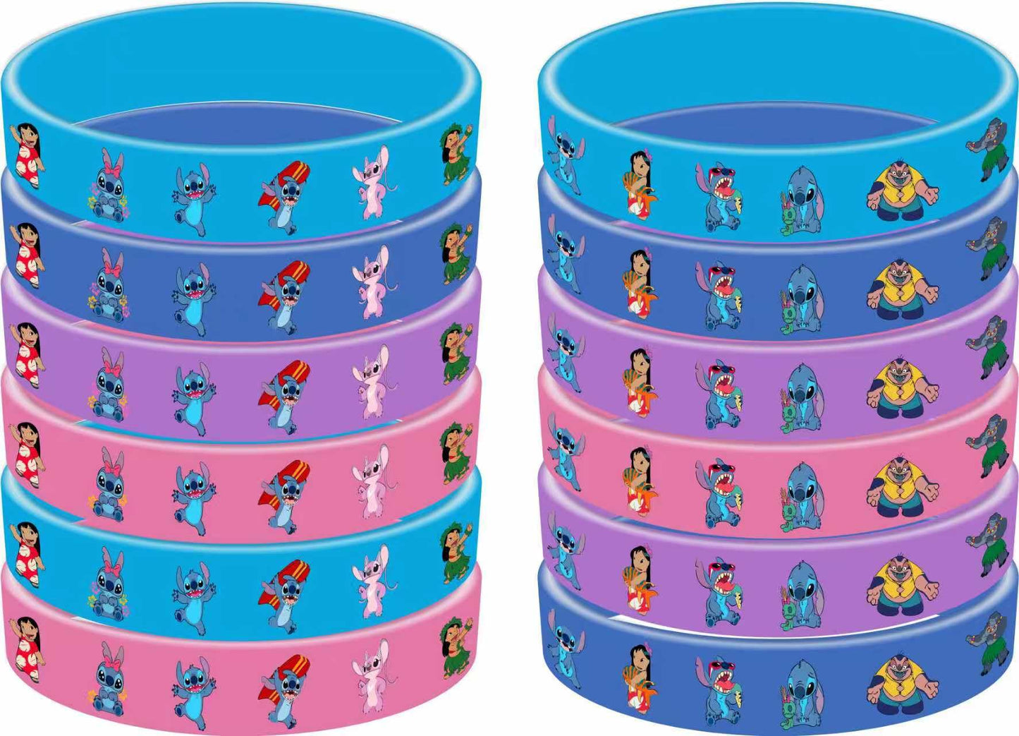 cerfioo 86pcs Stitch Birthday Party decorations Set Included 12 Bracelets, 12 Acrylic Pins, 12 Keychains, 50 Stickers, for Boys and Girls Cartoon Theme Party