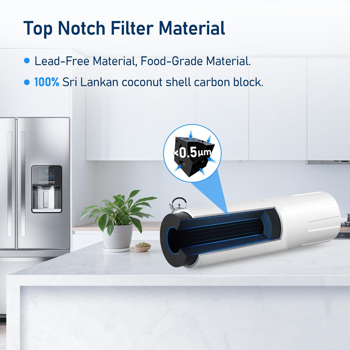 PERCOLA NS-WF26SS0-1 Water Filter, Compatible with Insignia® NS-WF26SS0-1, Insignia® Side-by-Side NSRSS26SS0, NS-RSS26WH0 Refrigerator Models (2 Pack)