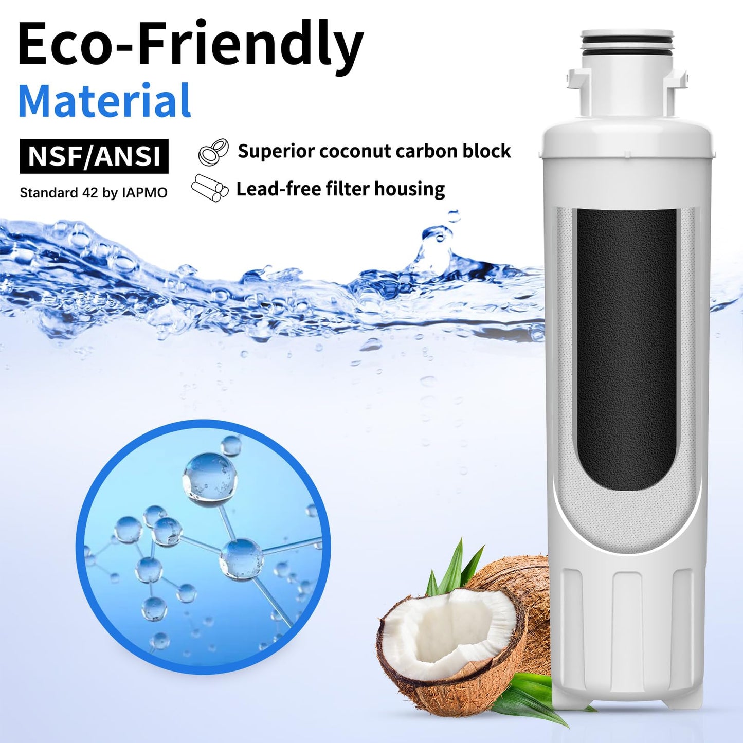 MIWF6200 Compatible with Midea MF-2008-R2 Insignia NS-WF26SS0-1 Zline MIWFT2100 Refrigerator Filter (3 Pack)