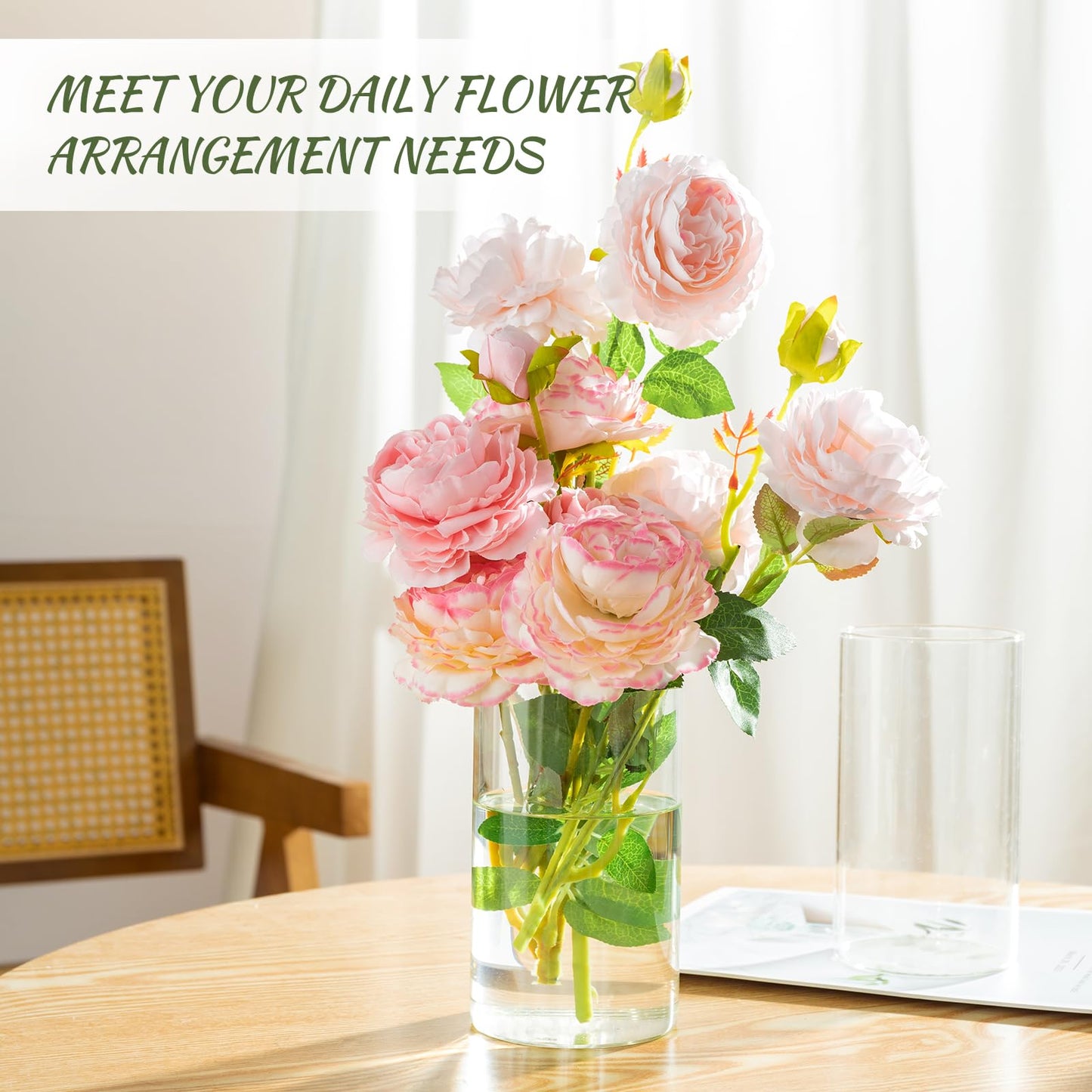 DYMFADFB 12pcs Glass Cylinder Vases for Centerpieces - 6 Inch Tall Flower Vase for Wedding Decorations, Clear Glass Flower Vases Floating Candle Holder for Table Centerpiece Wedding Home Décor