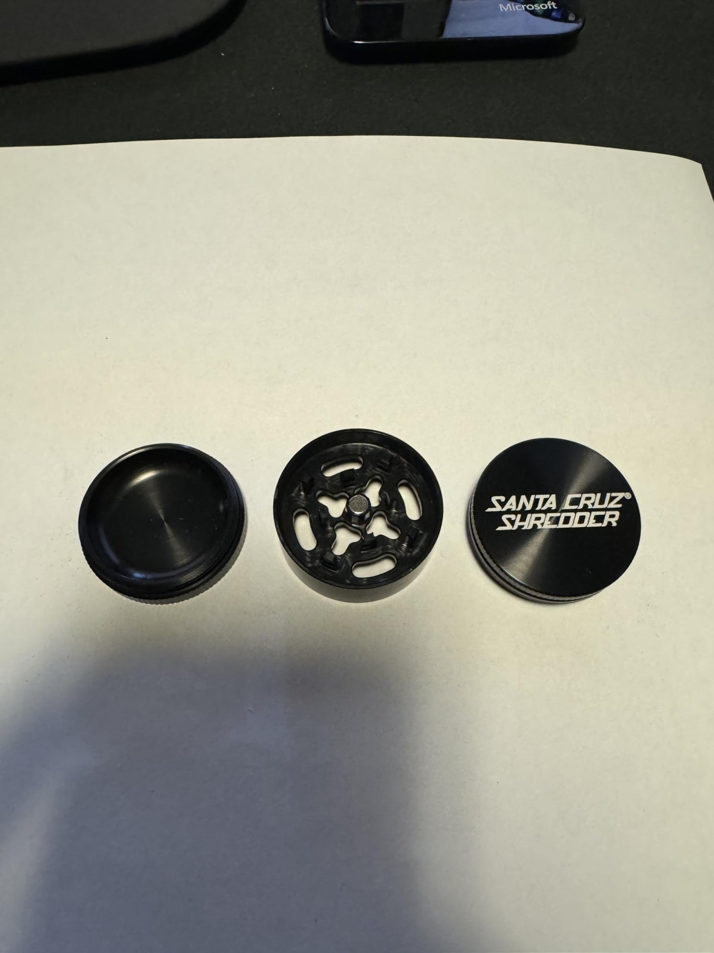 Santa Cruz Shredder Metal Spice Grinder with Textured Grip – 3-Piece Small 1.7" (Black)