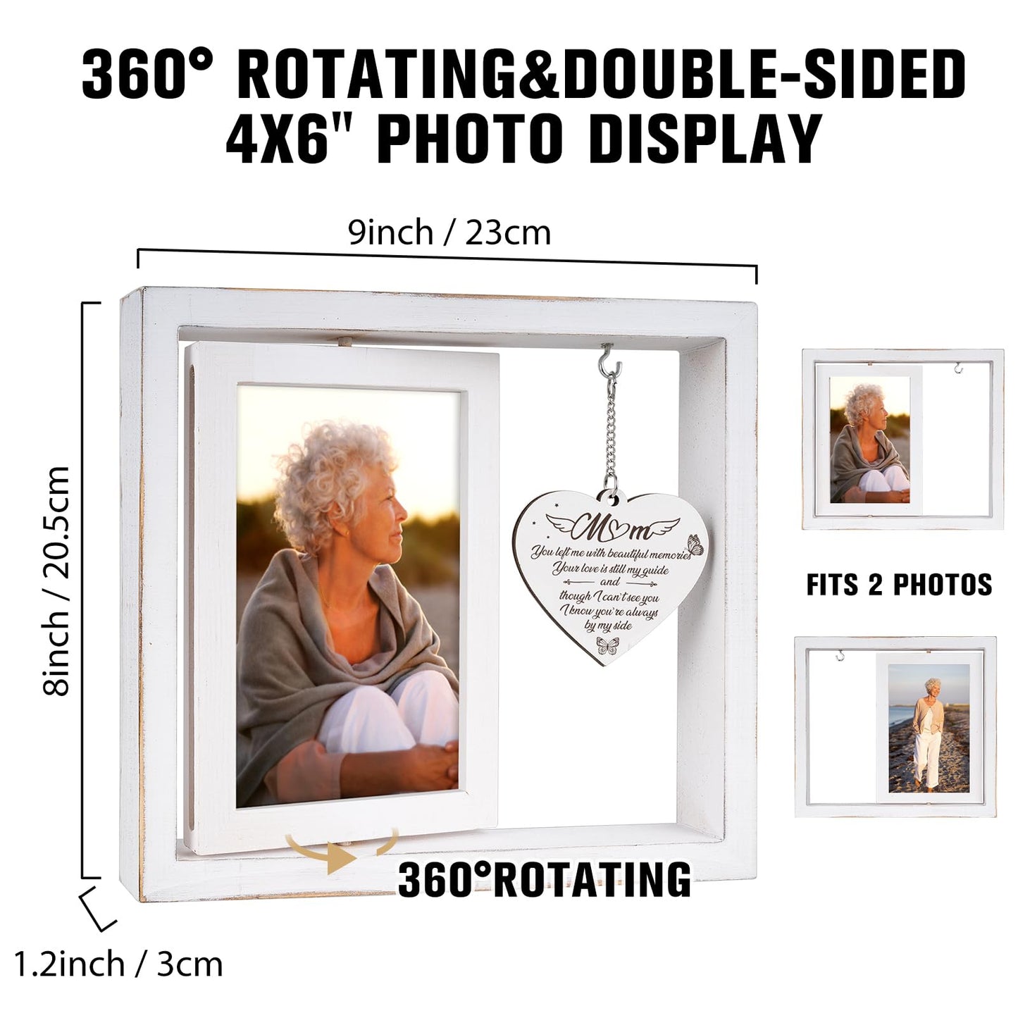 Vetbuosa Memorial Gifts for Loss of Mom, Sympathy Picture Frame, Sympathy Gifts for Loss of Mother, Grief Condolence Bereavement Remembrance Gift,Fits 4x6 In Photo