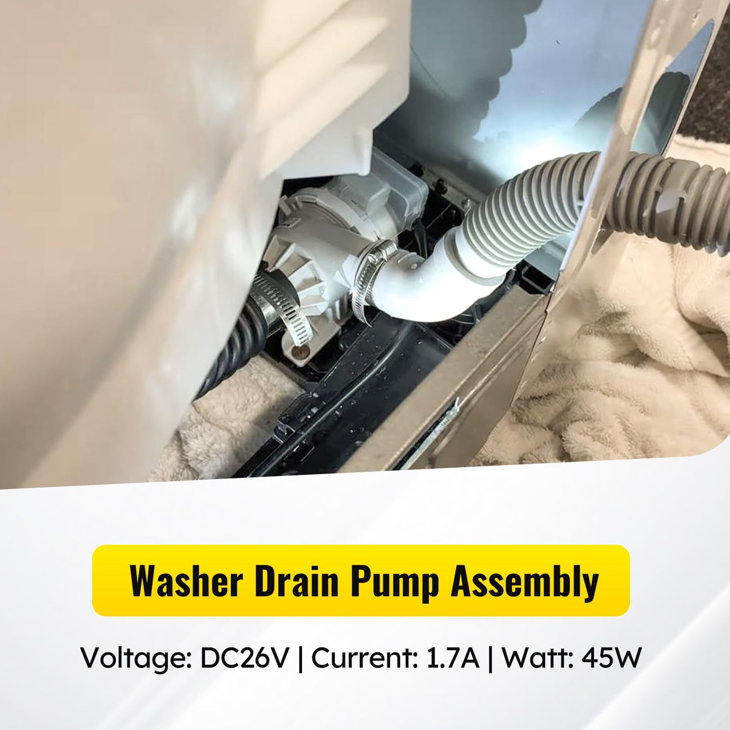 2026 Upgraded Washer Drain Pump Assembly for LG Washing Machine - Reliable Replacement for AHA75673404 AHA75673402 - Compatible with WT7250CW WT7305CW WT7405CW - 2 Year Guarantee