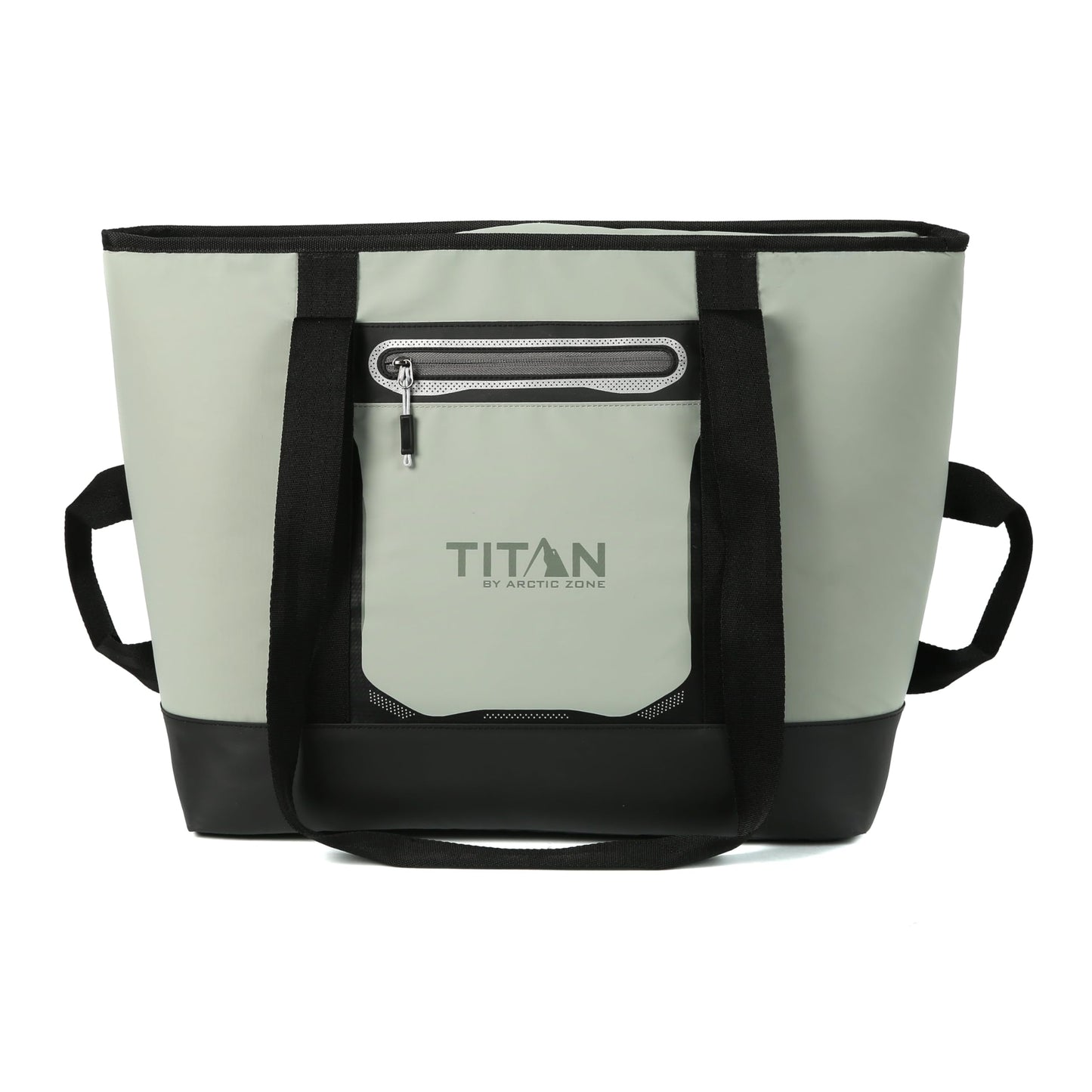 Titan by Arctic Zone Soft Sided Cooler Tote, Insulated Bag with Handle, Shoulder Strap, and Zipper for Lunch, Picnic, and Travel, 30 Can Capacity, Seagrass