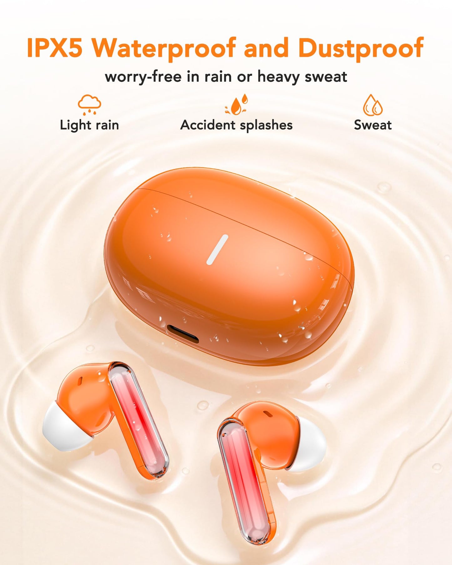 BNARQP MS110 AI Real-Time Translation Earbuds, Wireless Bluetooth Earbuds with 40H Playtime, Active Noise Cancelling, IPX5 Waterproof, for Travel, Meetings, Learning & Sports
