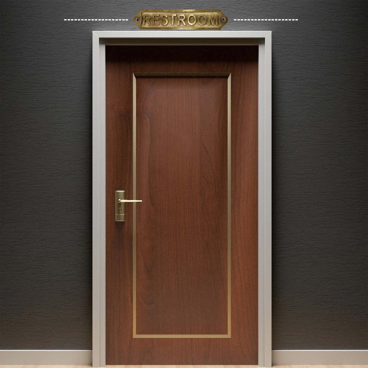 RoohVastra Sam Star Brass Metal Door Sign |Antique Finish|Easy DIY Installation|Best Home Decor|For Gents, Ladies, Office, Laundry, Restroom, Pull, Parking