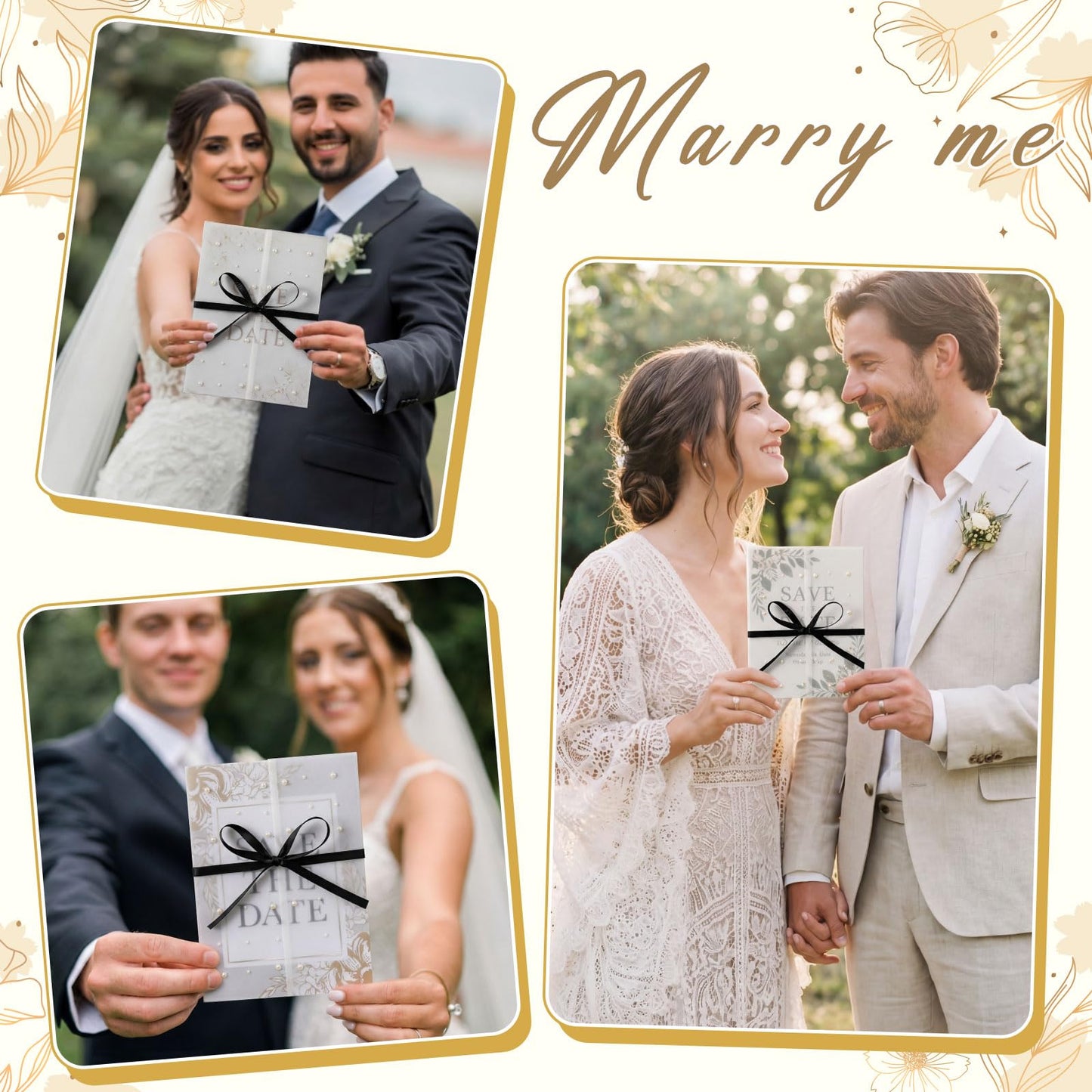 Faccito 100 Pcs Pre Folded Vellum Jackets for 5x7 Invitations Wedding Invitation Vellum Paper, Pearls Stickers, Ribbon, Tweezers, Envelope Tissue Paper Inserts for Wedding Birthday DIY Craft (Simple)