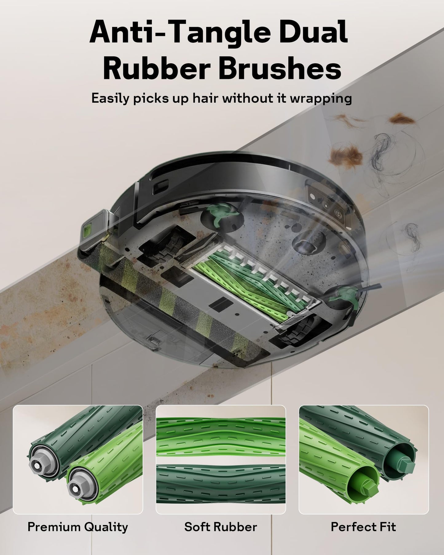 Leemone 24 Pack Replacement Parts for iRobot Roomba Max 705 Combo Robot, Max 705 Combo Accessories with 1 Roller Mop, 4 Main Roller Brushes, 6 Dust Bag, 6 HEPA Filter, 6 Side Brushes, 1 Cleaning Brush