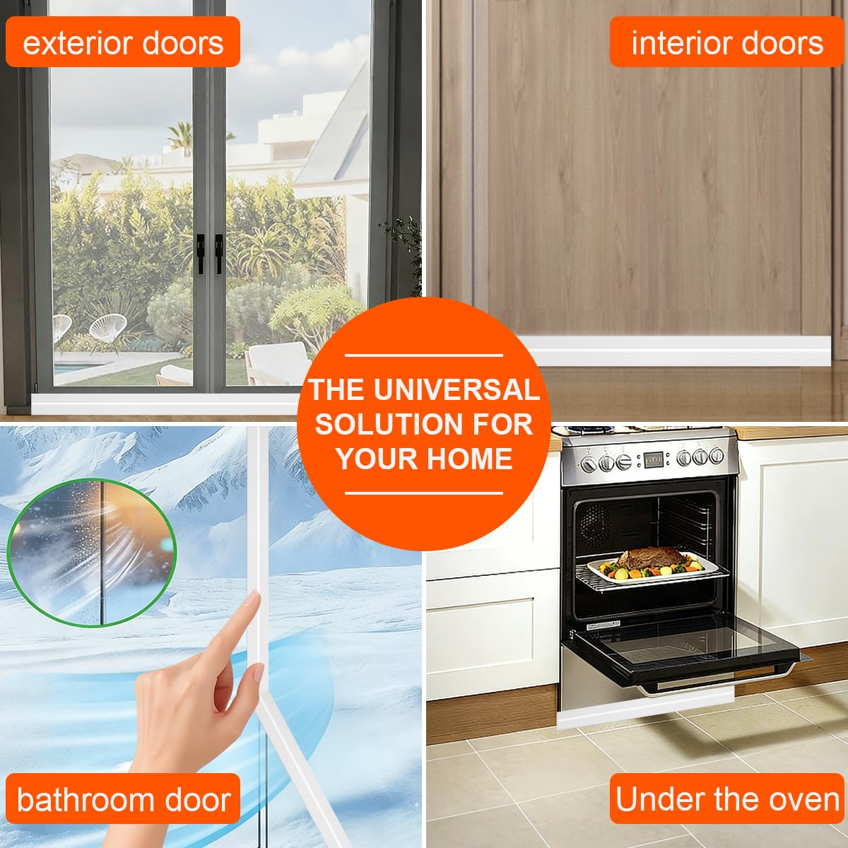 Ormein 5Pack Door Draft Stopper,39" Adjustable Door Sweep Weather Stripping Bottom Seal,Blocks Cold Air, Noise, Dust & Light for Interior & Exterior Doors,Easy Install Draft Blocker Gap Filler