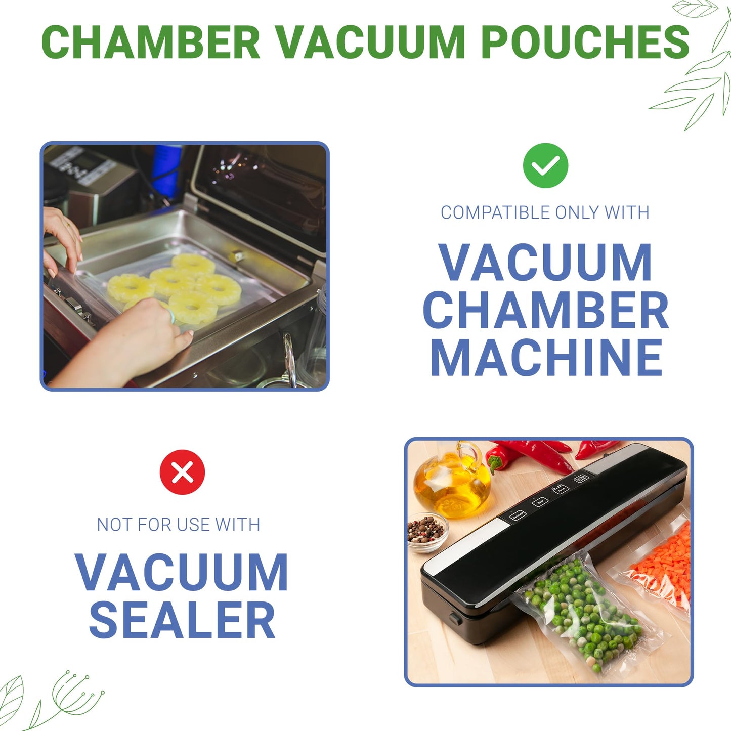 1,000 pcs Clear 6" x 8", 3 mil Vacuum Chamber Bags Great for Food Vac Storage