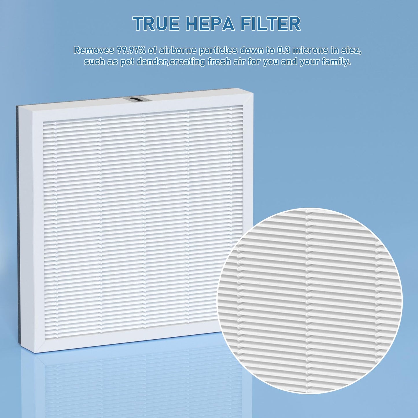 2 Pack AH300 True HEPA Air Filter Replacement Compatible with BONECO H300 H400 Hybrid Humidifier and Air Cleaner Purifier Filter