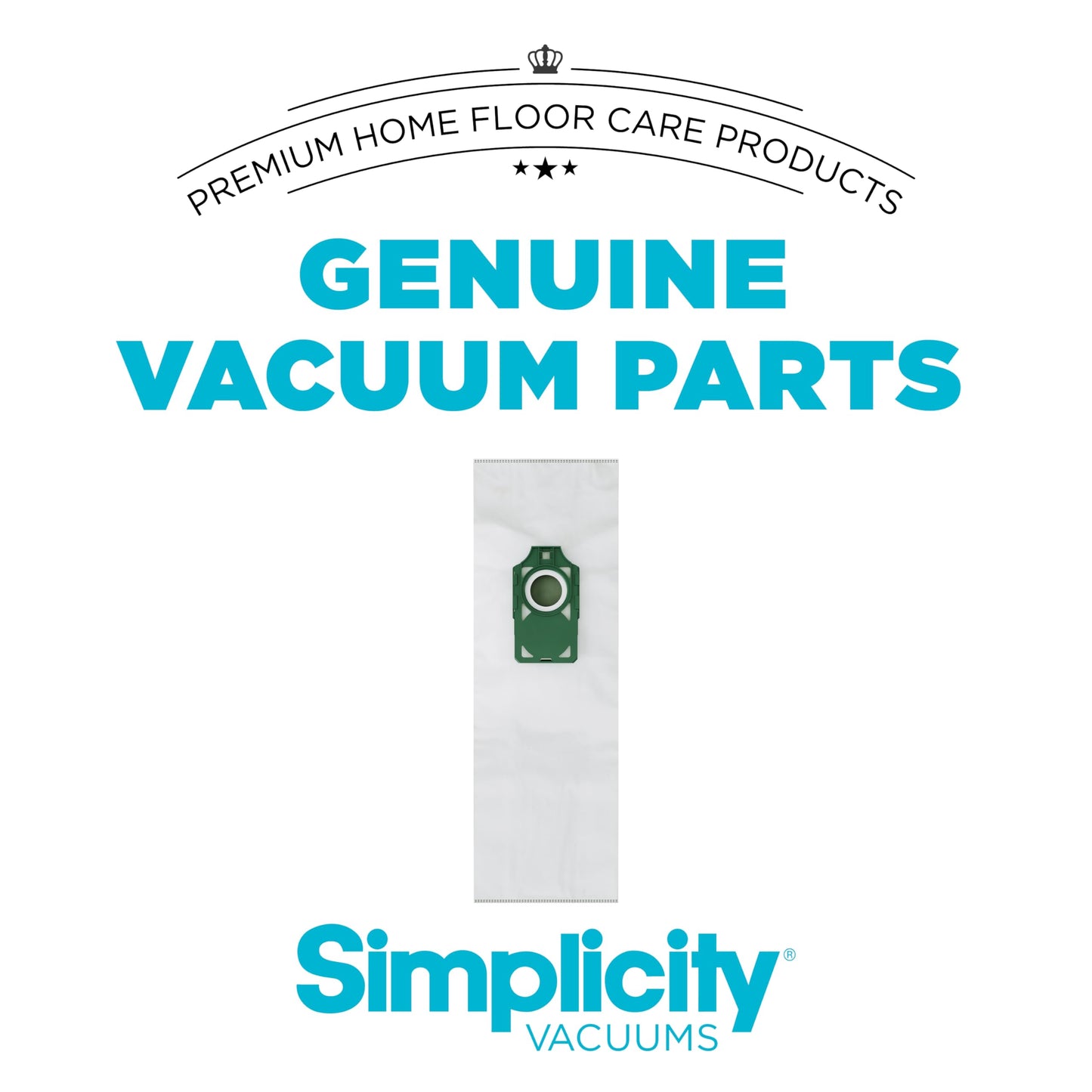 Genuine Simplicity S10 Freedom HEPA Vacuum Cleaner Bags, Odor-Fighting and Charcoal-Infused Vacuum Bags, Six Vacuum Bags for Simplicity Freedom Included