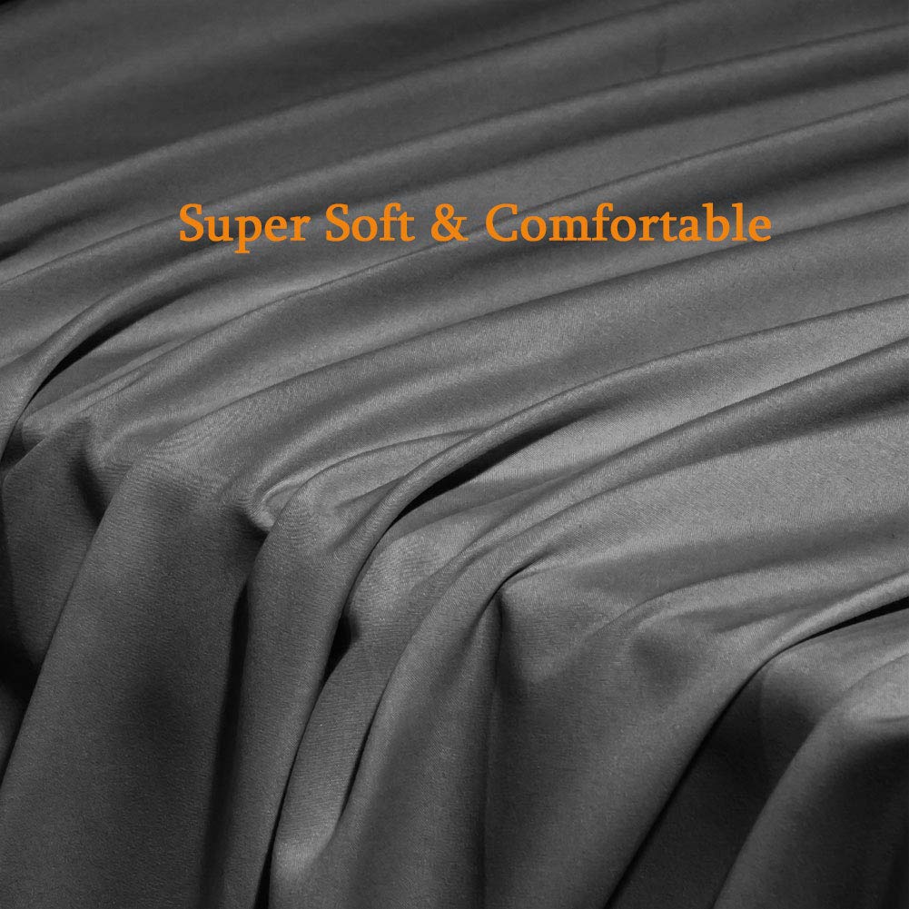 SONORO KATE Bed Sheet Set Super Soft Microfiber 1800 Thread Count Luxury Egyptian Sheets Fit 18-24 Inch Deep Pocket Mattress Wrinkle-6 Piece (Dark Grey, King)