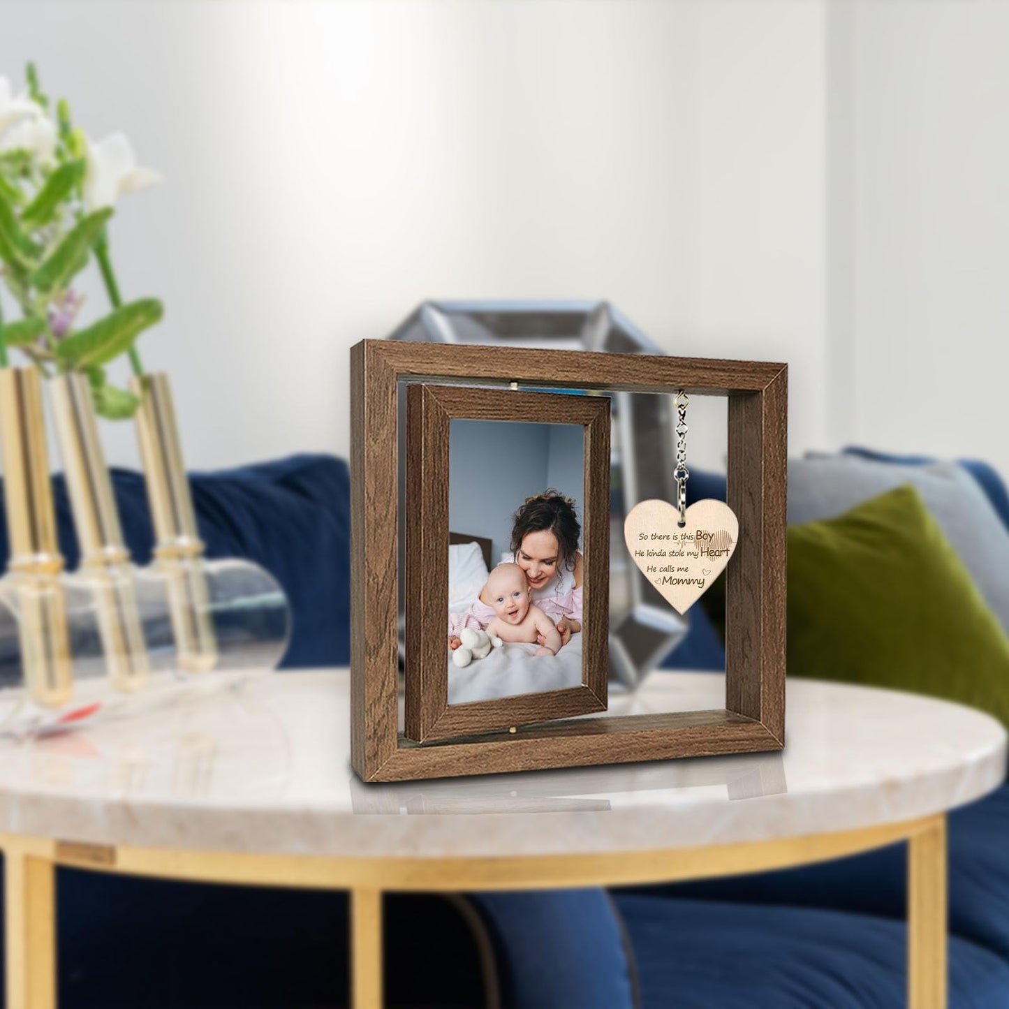 EYITUPC So There is This Boy He Calls Me Mommy Picture Frame Mother and Son Gifts New Mom Gifts, Display Two 4x6