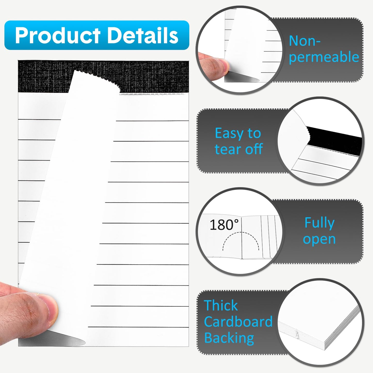 PerKoop 100 Pack Small Note Pads 3 x 5 Inch Lined Notepad Mini Memo Legal Pads with 30 Sheets Refills for Taking Notes Office School Supplies