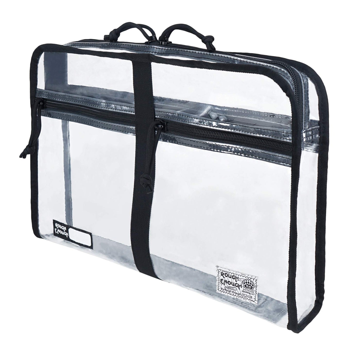 Rough Enough Clear Plastic File Folder Organizer, A4 Size Water-Resistant Document Bag & Portfolio Case for Office, Art, Travel, Home Paper Storage with Handle