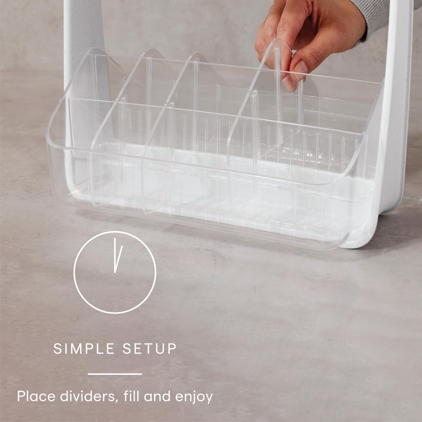 YouCopia SipStation Hydration Caddy, Hydration Packet Storage, Adjustable Electrolyte Powder Organizer, Speckled White