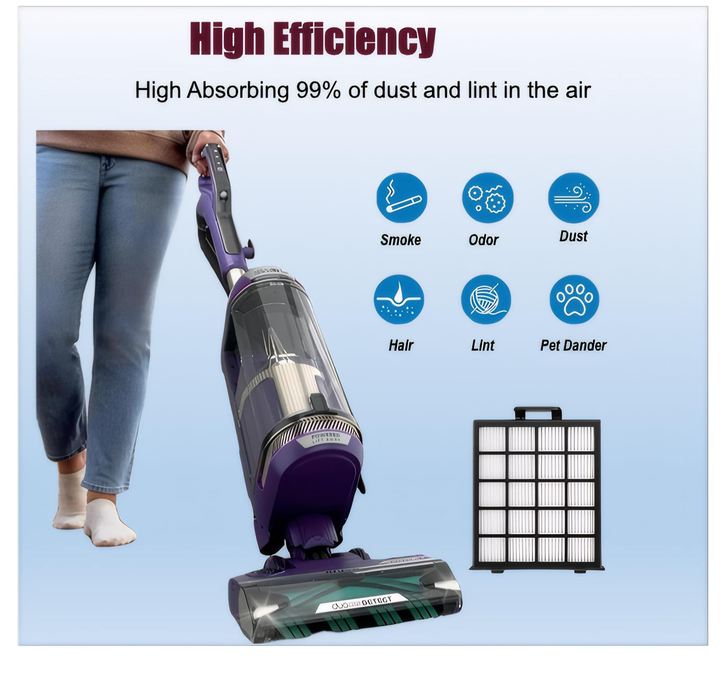 AZ4002 filter Compatible with shark detect pro/Shark Power Detect Upright Vacuum AZ4000 AZ4002 AZ4000C-2HEPA+4Foam&Felt Filters+1Cleaning Brush+4Odor Neutralizer Cartridge+1Main Brush (12pcs) (12 pcs)