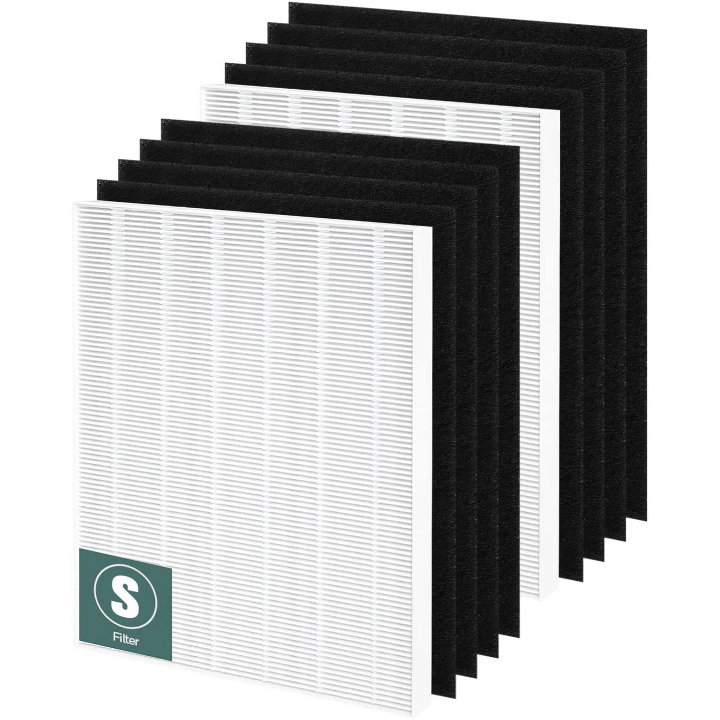 C545 Replacement Filter S Compatible with Winix C545 Air Purifier Replacement for Winix S Filter 1712-0096-00 and 2522-0058-00, Funmit 2 x High-efficiency Filter And 8 x Activated Carbon Filter