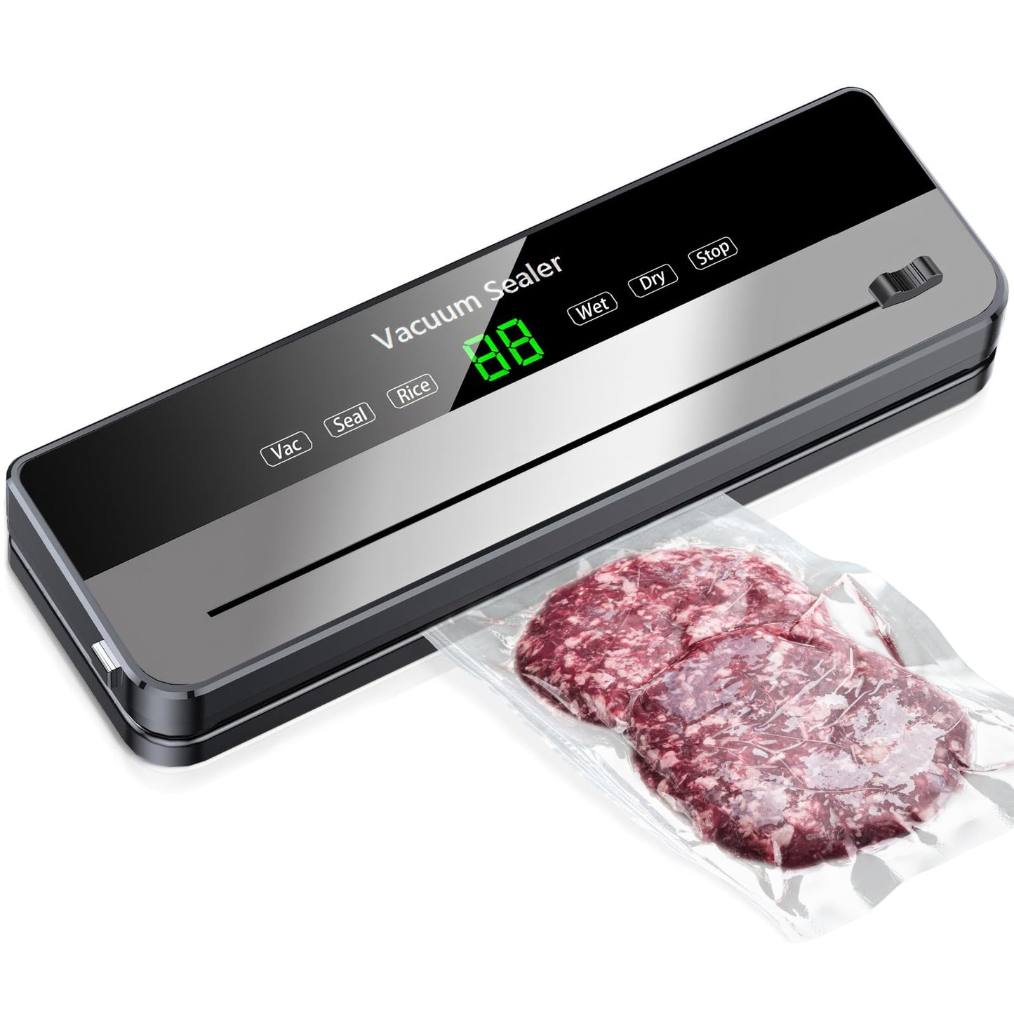 M MUGOOLER Food Vacuum Sealer Machine with Cutter Automatic and Manual Dry Moist Food Modes