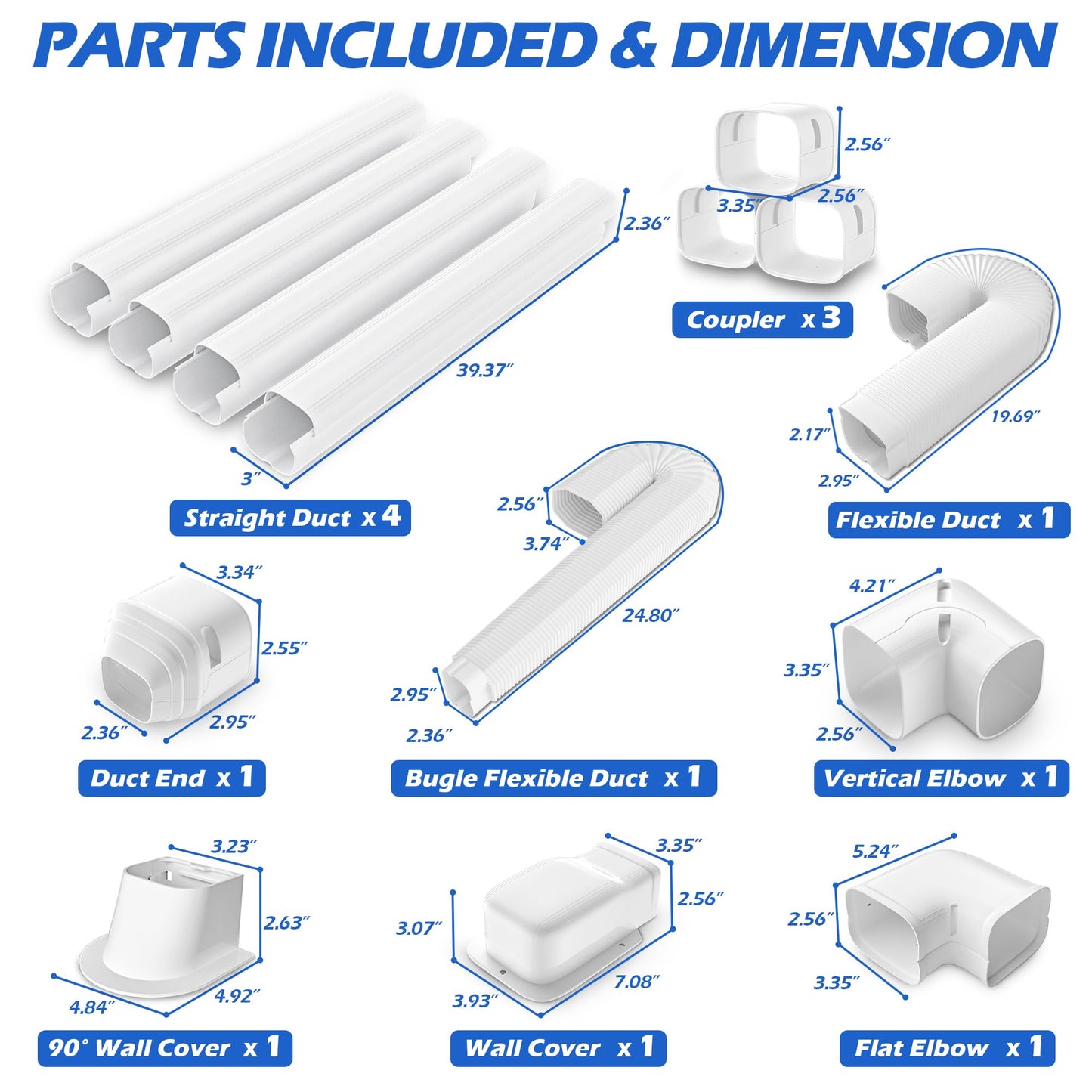 TAKTOPEAK Mini-Split Line Set Cover: 3'' 17 Ft Line Hide for Mini Split Air Conditioner Central AC HVAC - Waterproof Decorative Pipe Cover for Outdoor