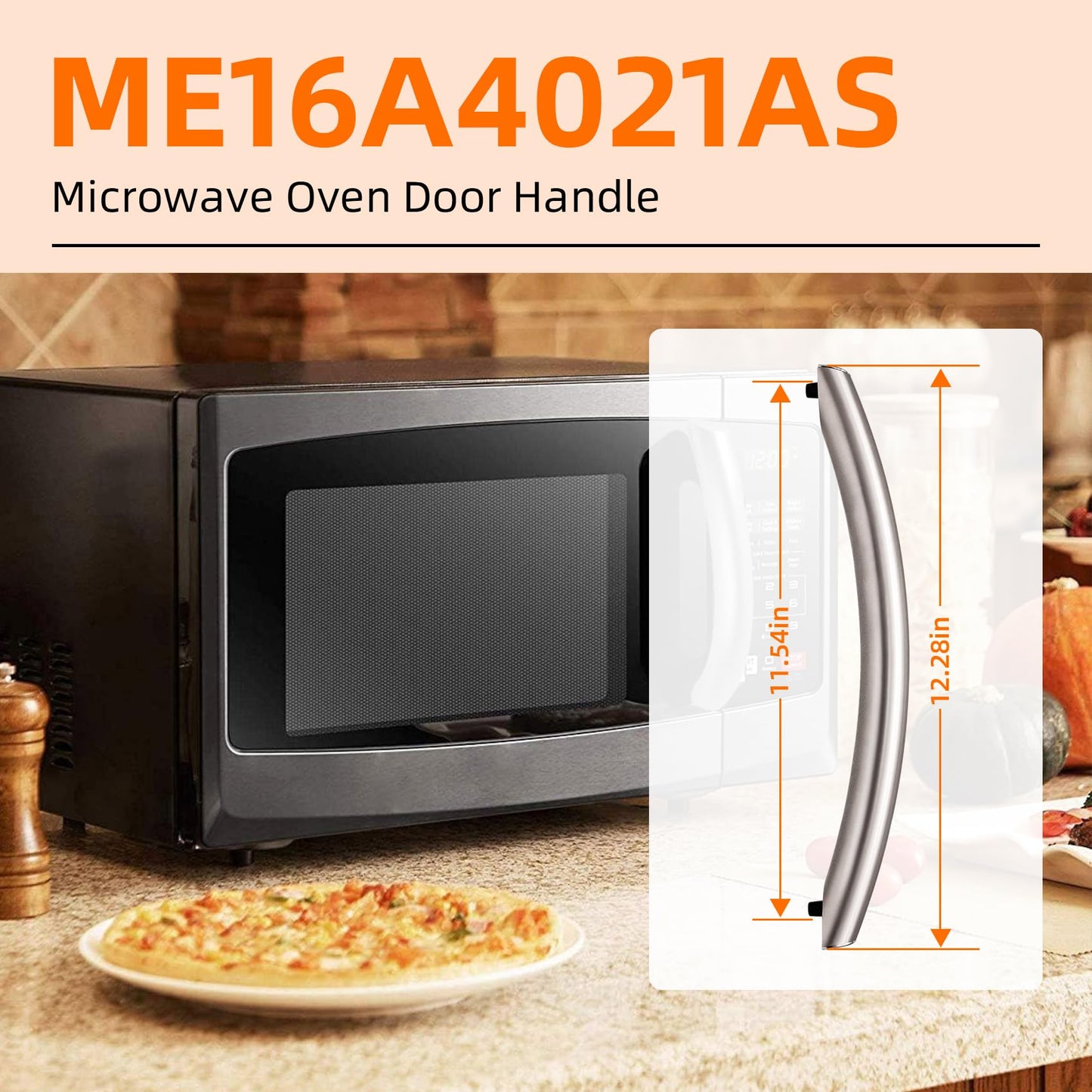 ME16A4021AS Microwave Door Handle, DE94-04313F Assembly Handle Compitable with Samsung Microwave Handle me16a4021as, Includes 2 Screws
