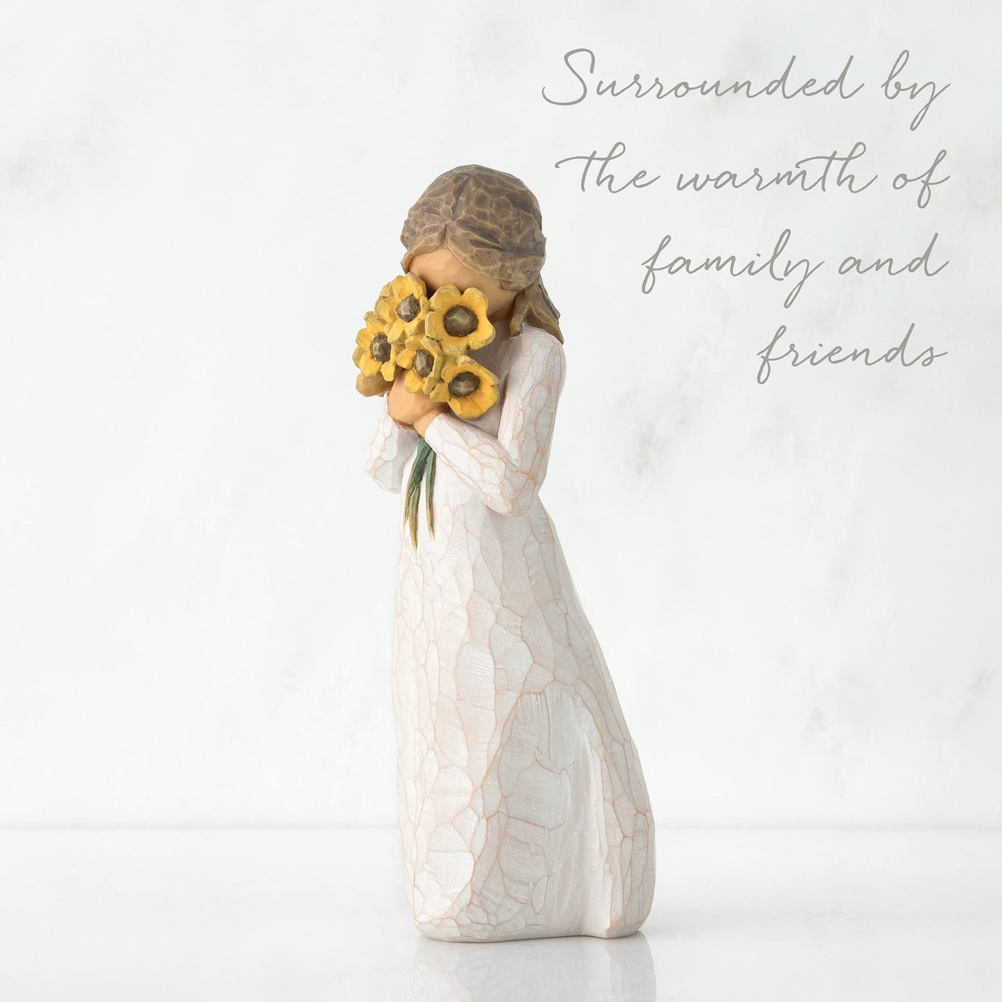 Willow Tree Warm Embrace, Surrounded by The Warmth of Family and Friends, A Gift to Celebrate Friendships, or Those who Love Flowers, Sculpted Hand-Painted Figure