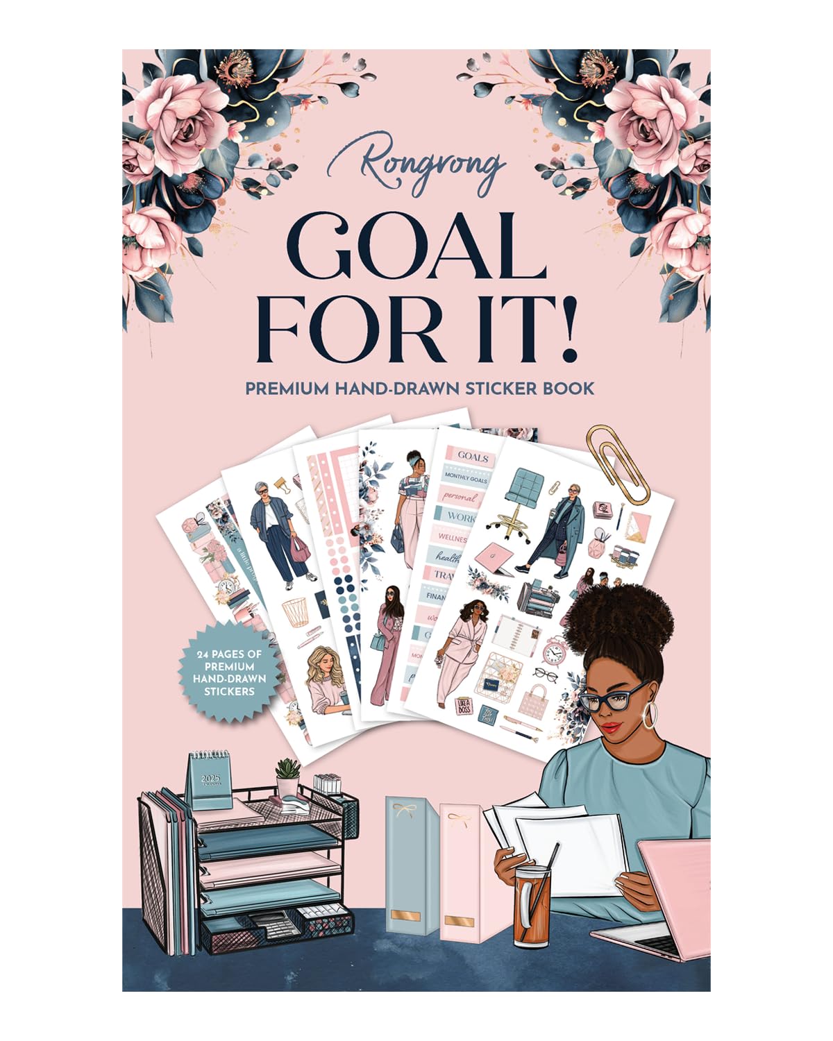 Rongrong Goal for It Planner Sticker Book for Planners, Calendars and Journals – Aesthetic Premium Quality Stickers – Scrapbook Accessories – 24 Pages