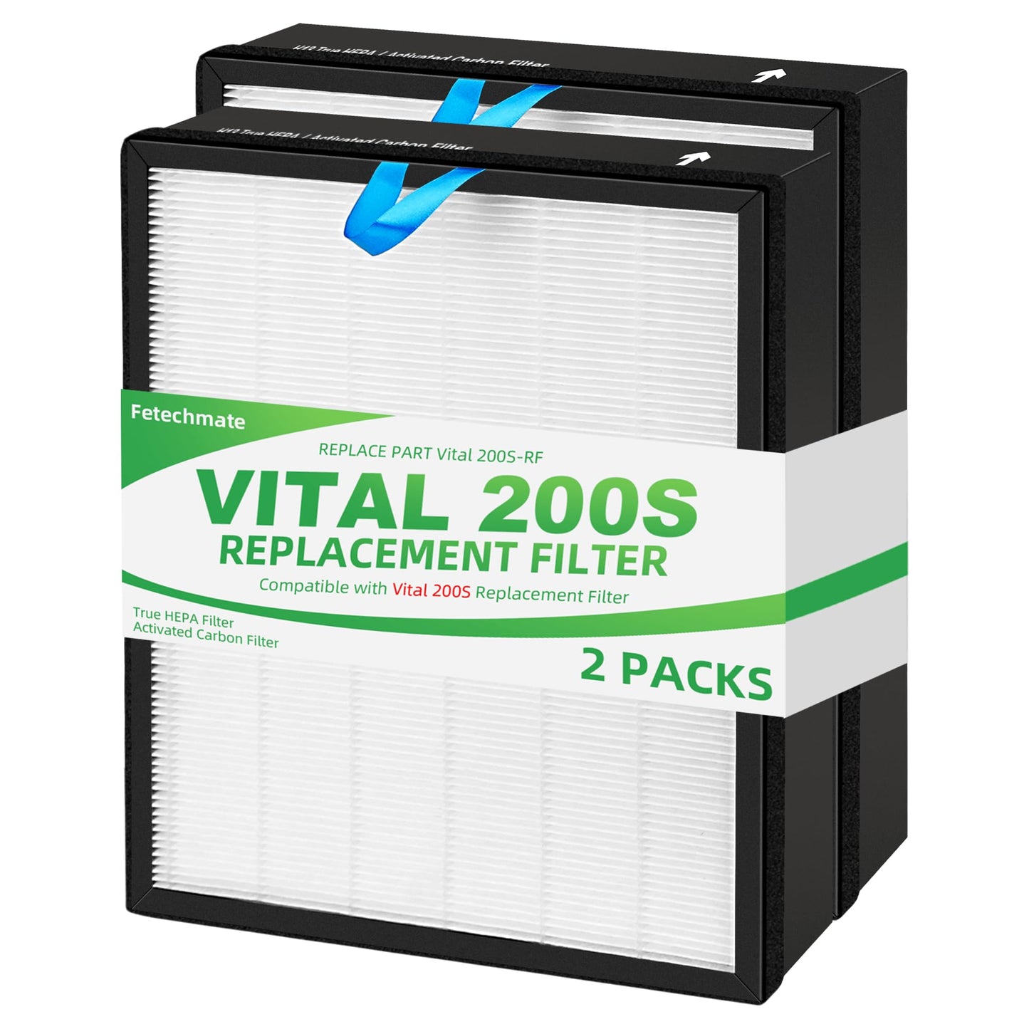 2 Pack Vital 200S Replacement Filter Compatible with LEVOIT Vital 200S Air Pur-ifier H13 Grade True HEPA, High-Efficiency Activated Carbon Filter Replace Part # Vital 200S-RF
