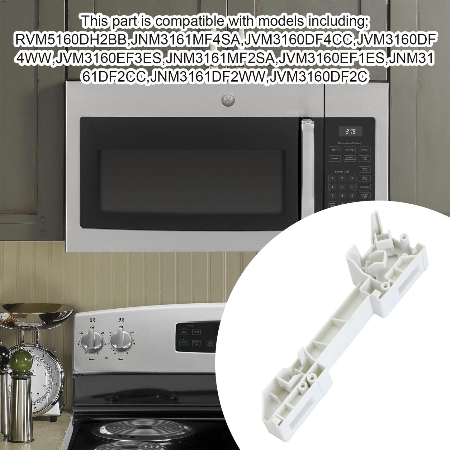 SZHY-LINK WB06X10610 Microwave Latch Hook Switch, Microwave Switch Holder for General Electric Microwave Oven Replaces AH1019899 AP3866945 EA1019899, White