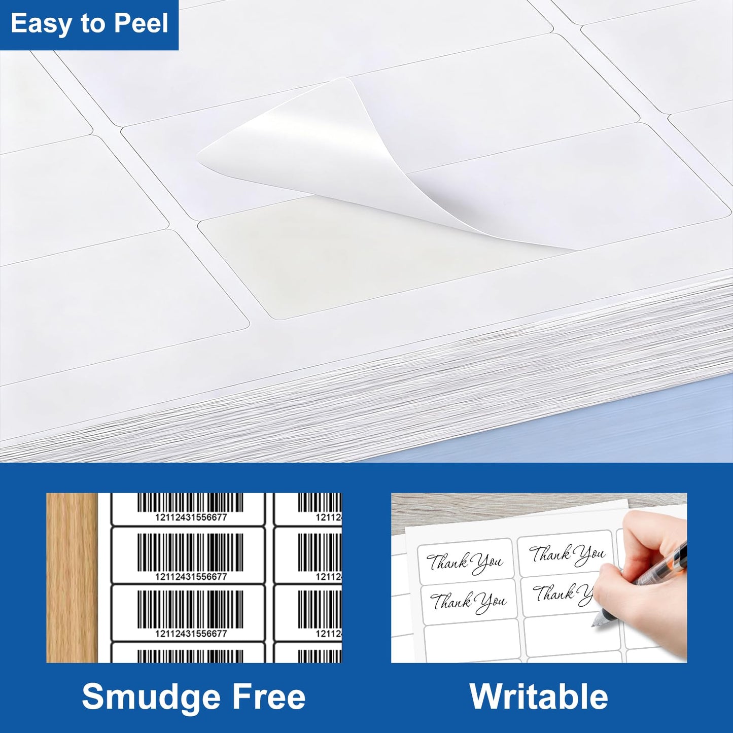 [500 Sheets] 1” X 2-5/8” Printable Address Labels 15000 Mailing Label for Envelopes 30-up Labels White, 5160 8160 Label Sheet for Laser Inkjet Printer